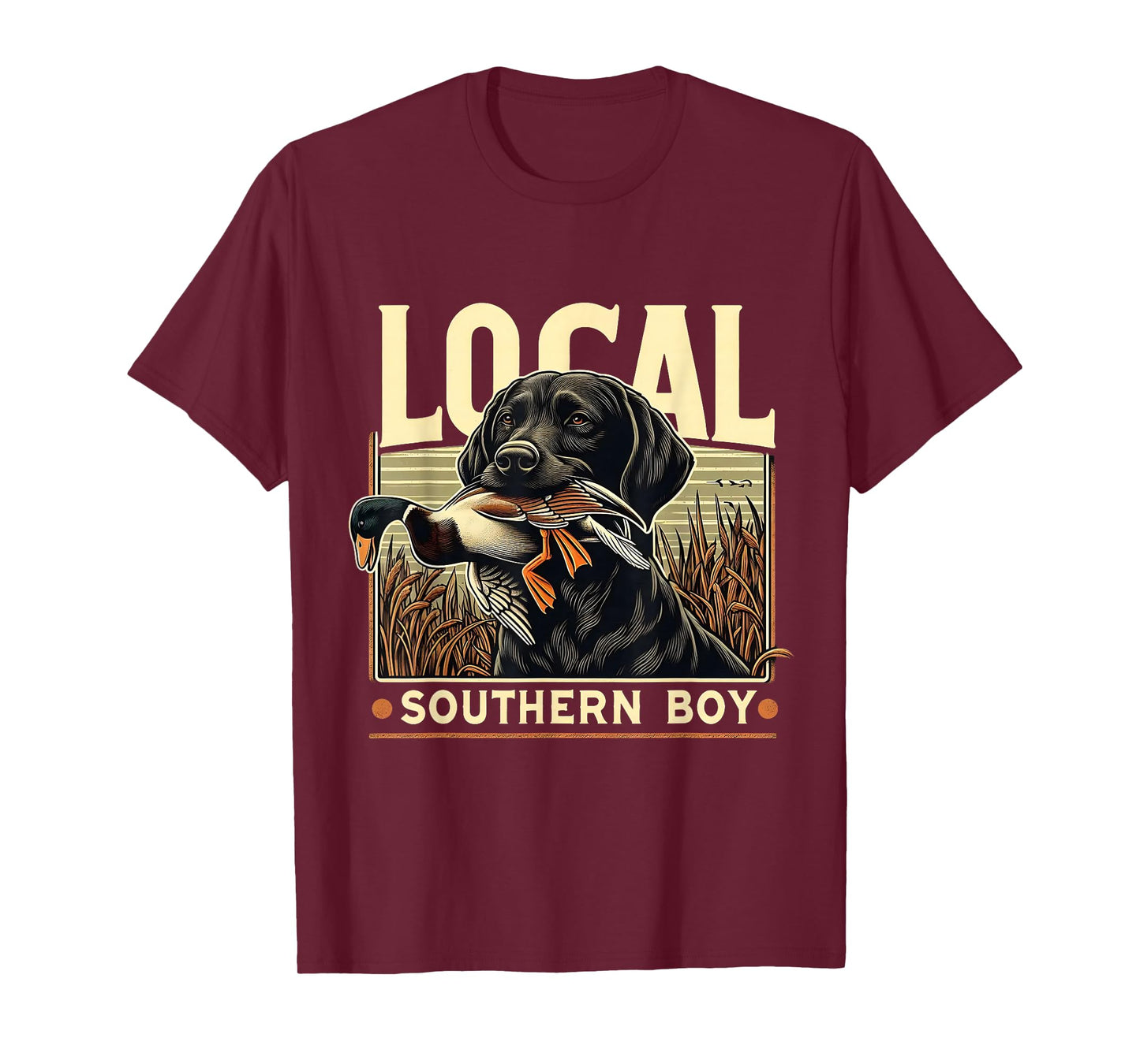 Local Southern Boy Hunting Dog Retro Country Design T-Shirt