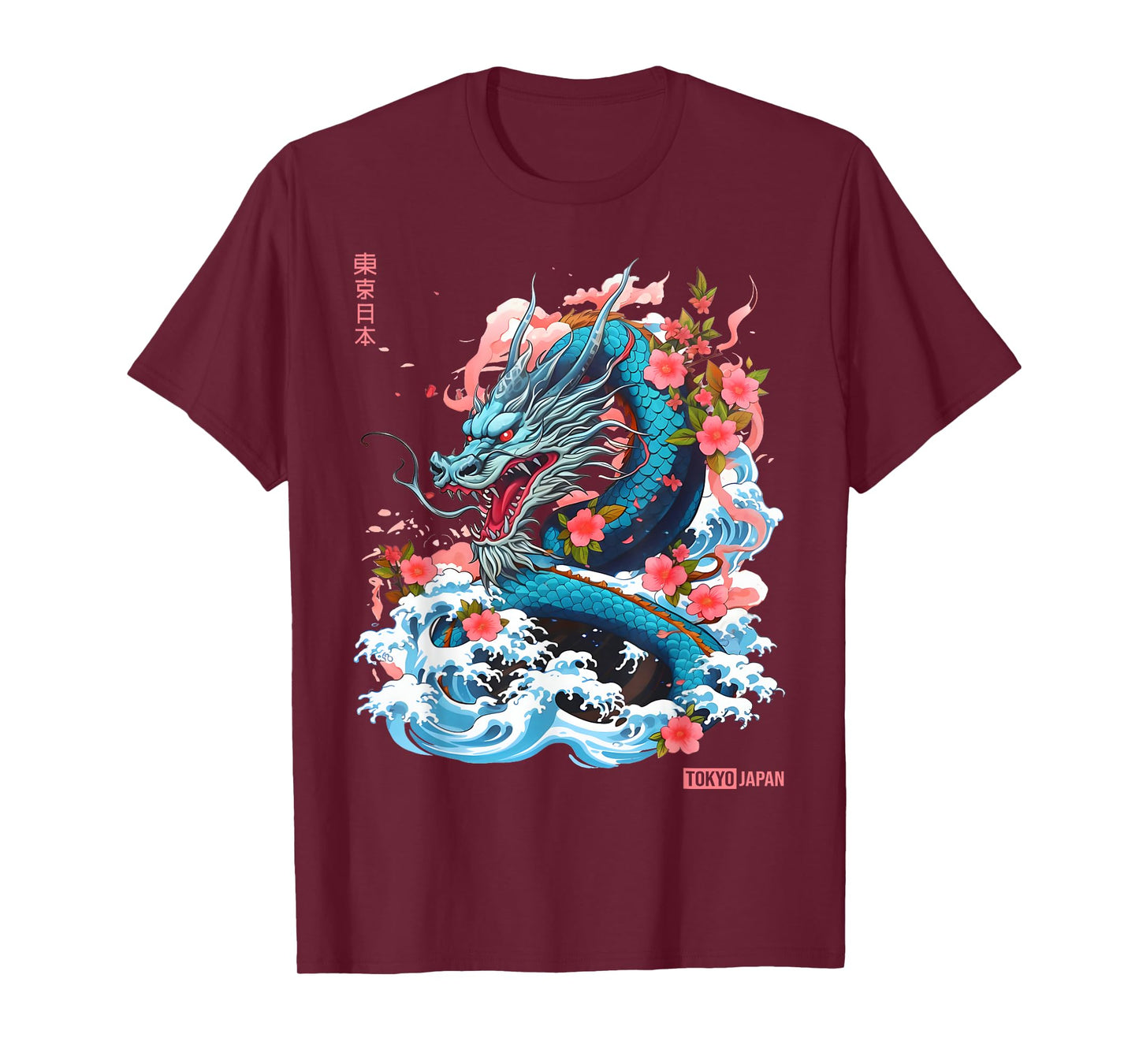 Japanese Dragon Tokyo Asian Manga Inspired Retro 80’s Style T-Shirt