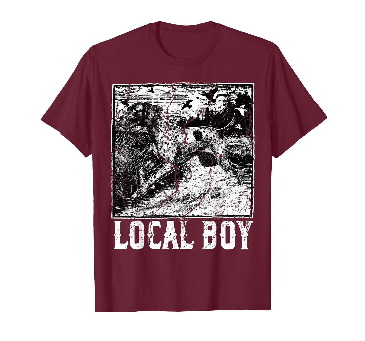 Retro Hunting Local Boy Southern Hunter Dog Lover Vintage T-Shirt