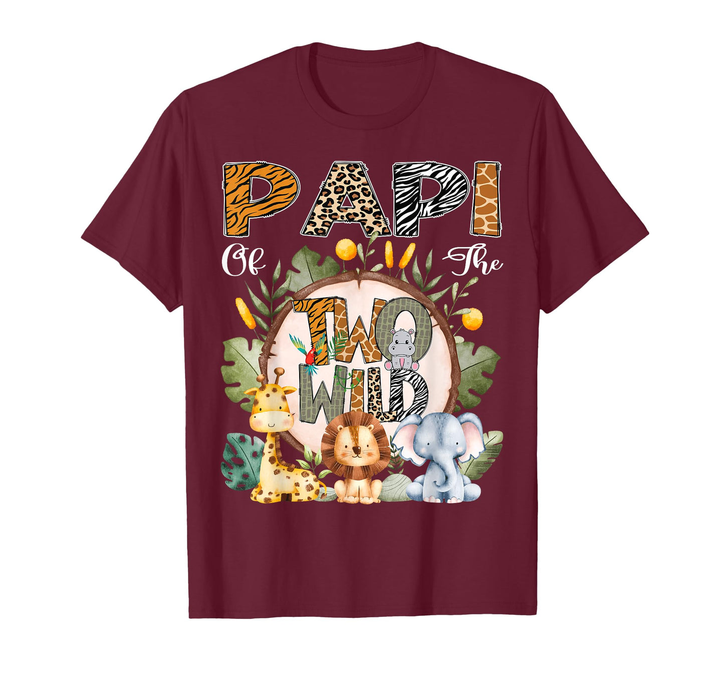 Papi Of The Two Wild Animal Safari 2Nd Birthday Party T-Shirt