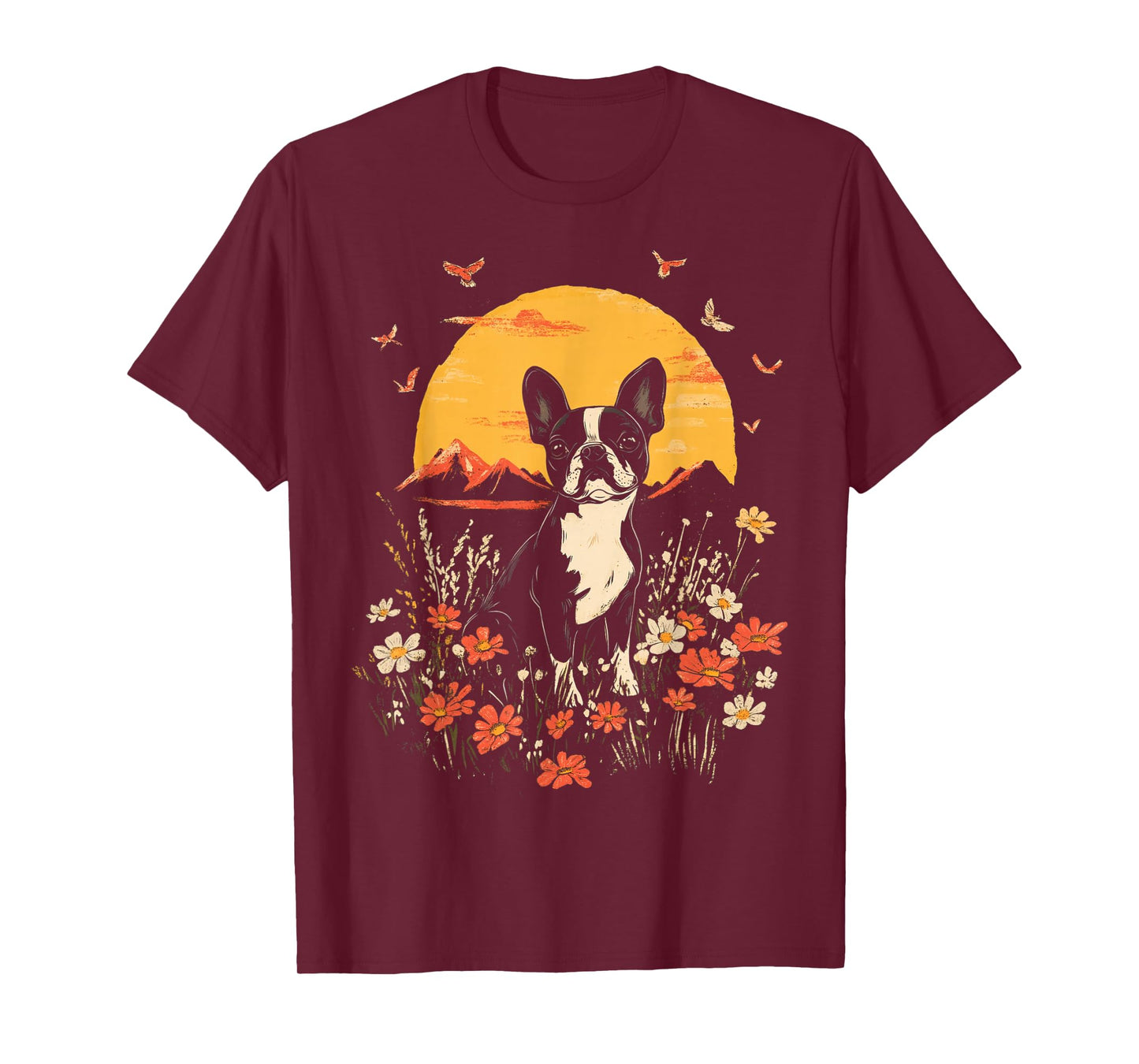 Boston Terrier Dog Zen Japanese Art T-Shirt