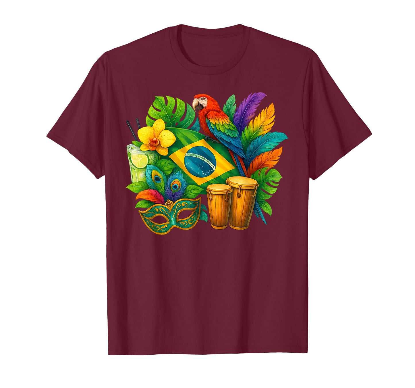 Brazil Flag Vacation Travel Brazilian Culture Men Women Kids T-Shirt