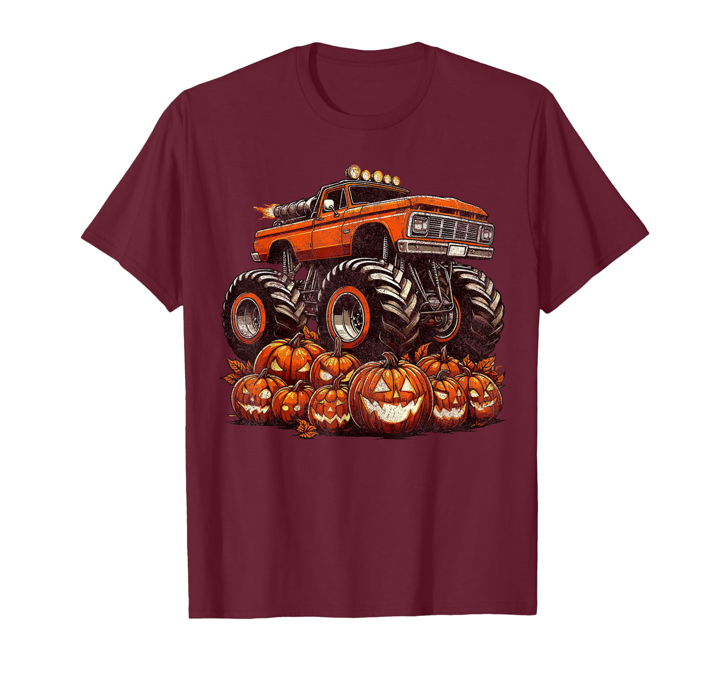 Halloween Monster Truck Boys Pumpkin Halloween T-Shirt