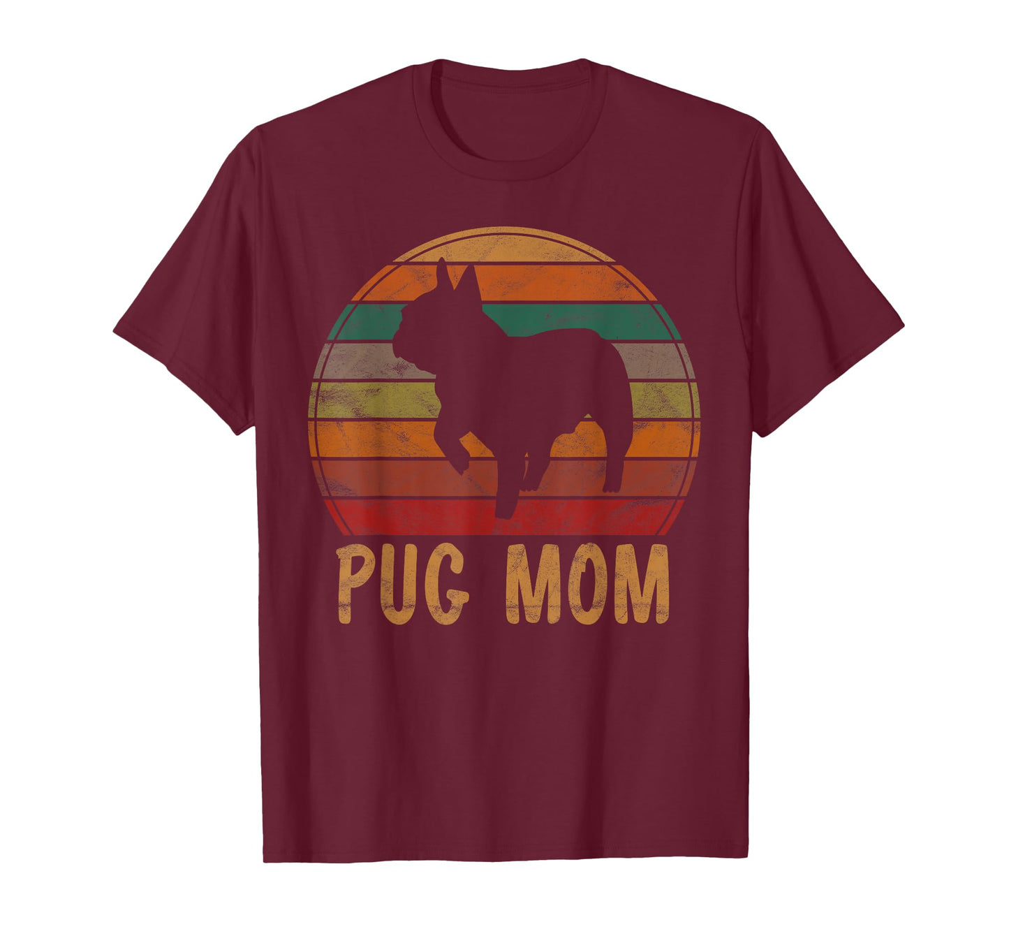 Retro Pug Mom Gift Puggle Dog Owner Mother Pet Mama T-Shirt