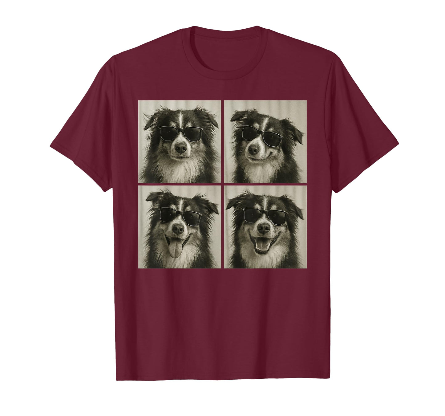 Funny Australian Shepherd Lover Cute Aussie Dog Photo Booth T-Shirt for Men Women Kids