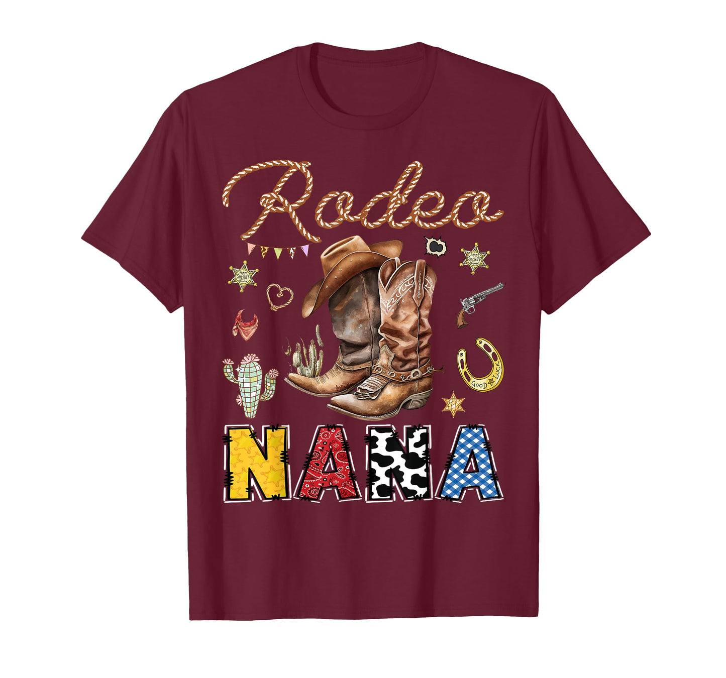 Rodeo Nana Western Cowboy Birthday Matching Family T-Shirt
