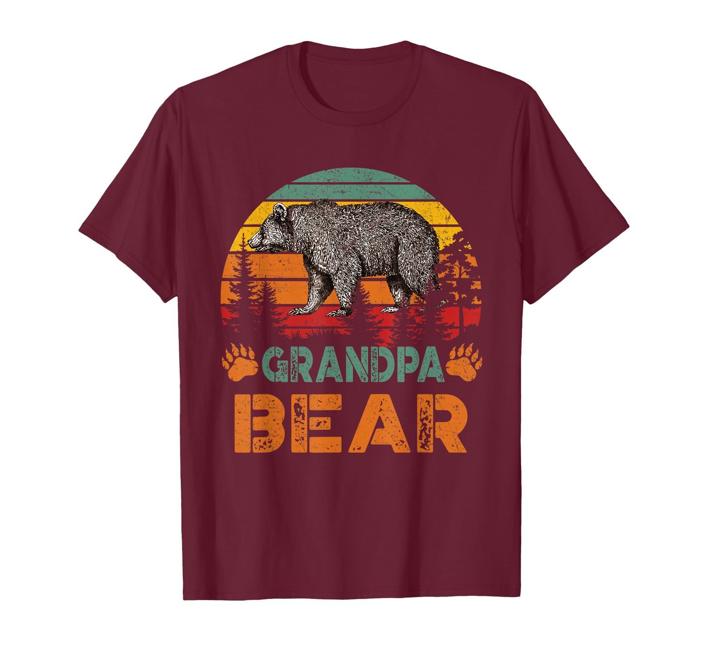 Mens Vintage Grandpa Bear T-Shirt Funny Fathers Day T-Shirt