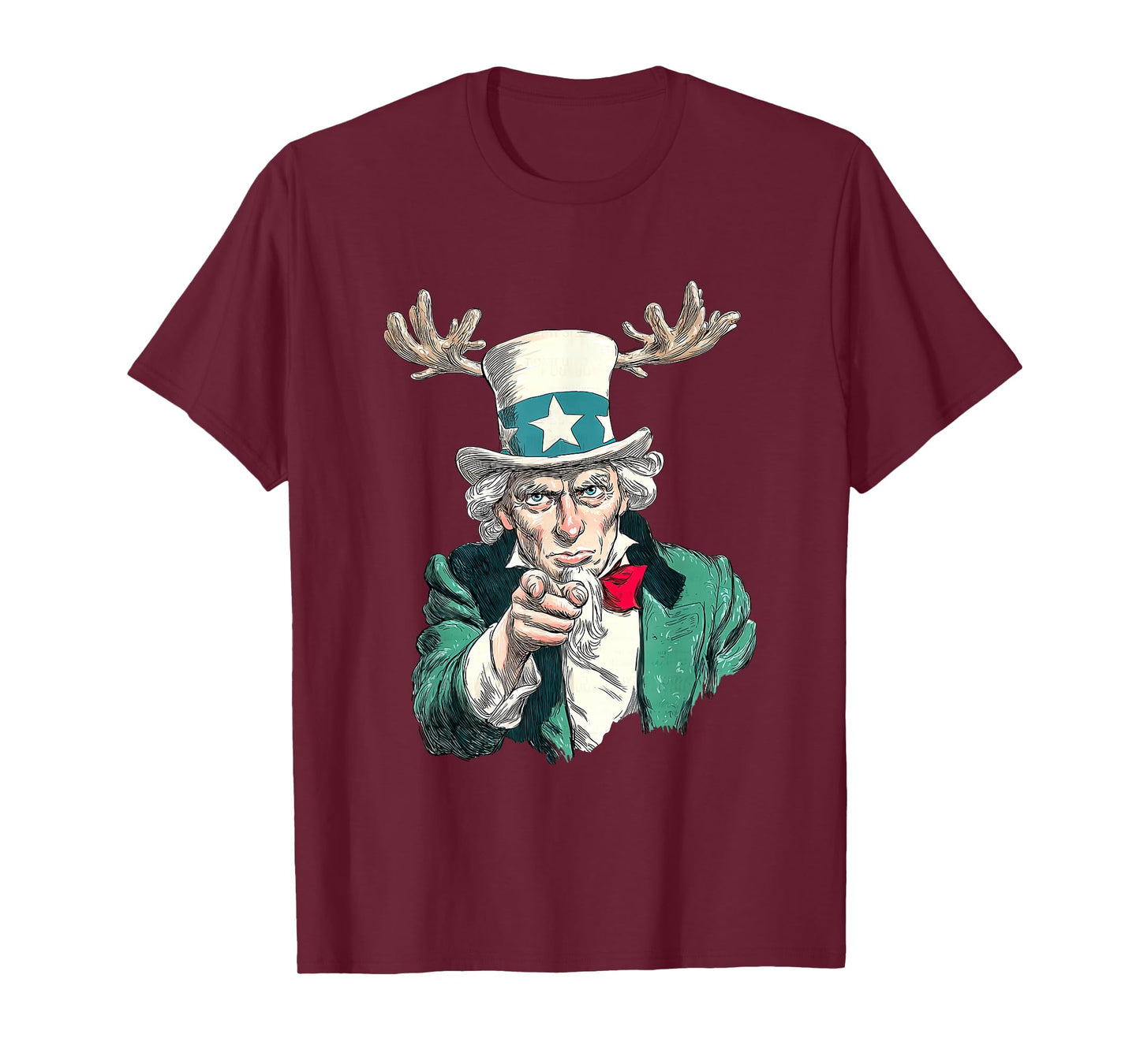 Funny Festive Sam Look with Reindeer Antlers Costume T-Shirt