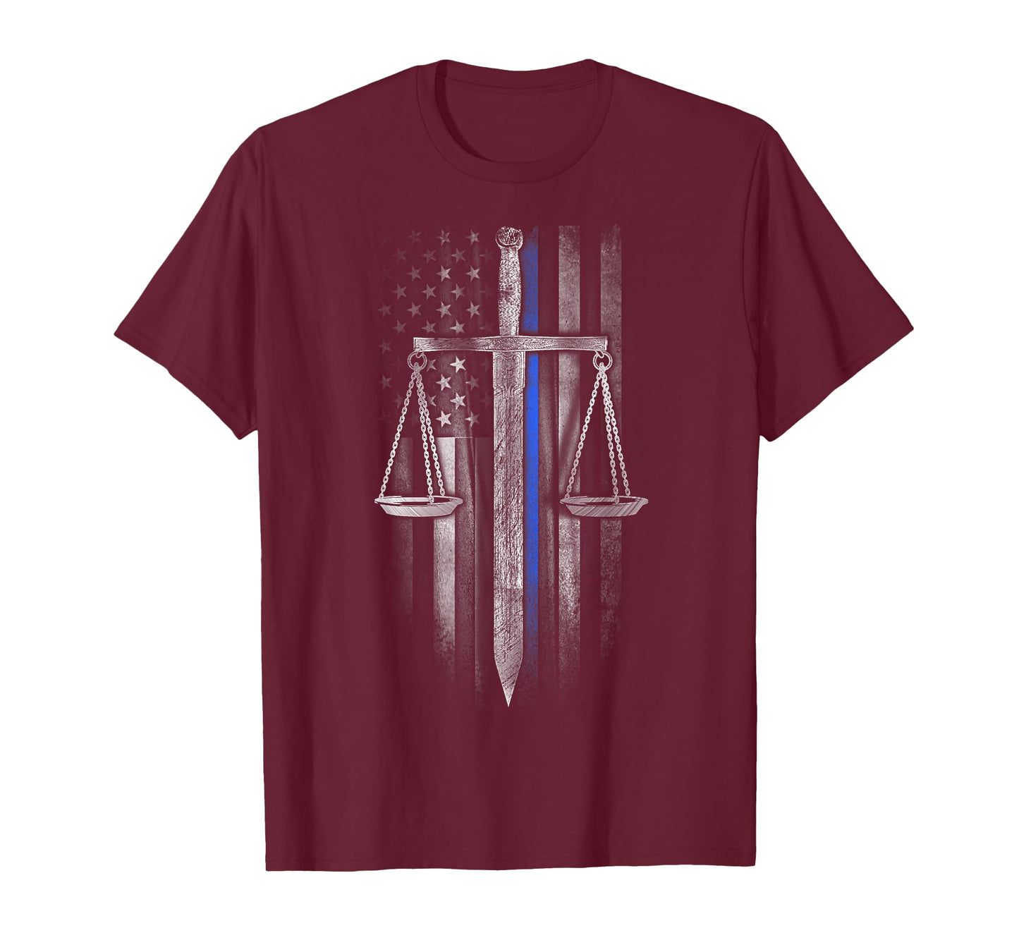 Thin Blue Line - Scales of Justice T-Shirt T-Shirt