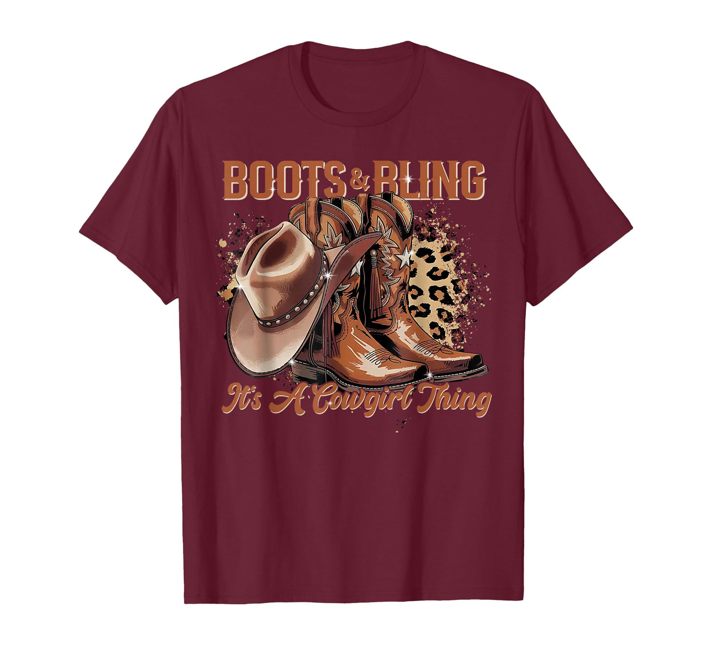 Retro Cowgirl Boots And Bling It's A Cowgirl Thing Western T-Shirt