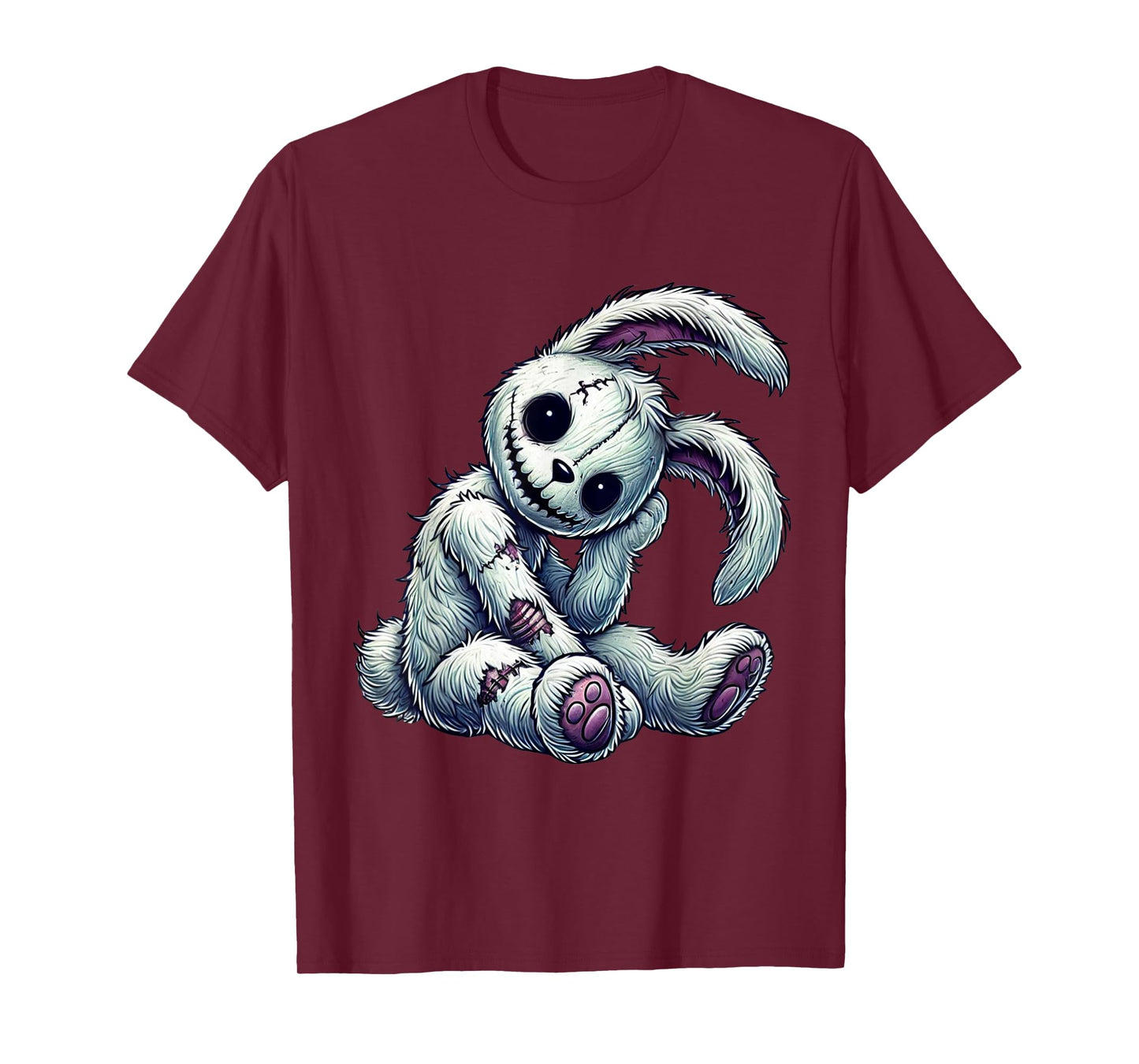 Zombie Bunny Stitched Easter gothic and Creepy Halloween T-Shirt