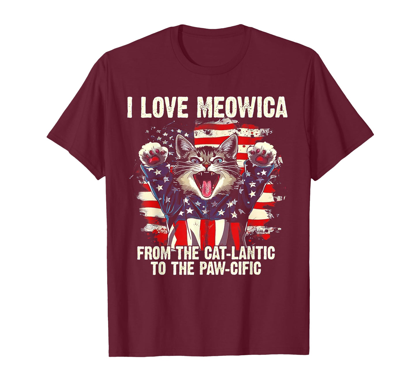 I Love Meowica From The Cat-lantic To The Paw Cific T-Shirt
