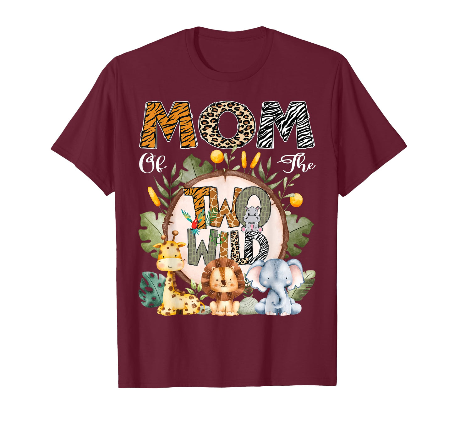 Mom Of The Two Wild Animal Safari 2Nd Birthday Party T-Shirt