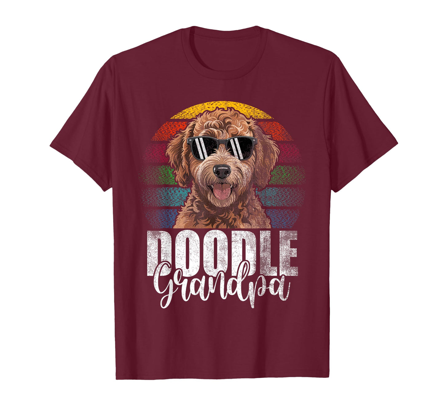Retro Doodle Grandpa Goldendoodle Dog Lover Men Fathers Day T-Shirt