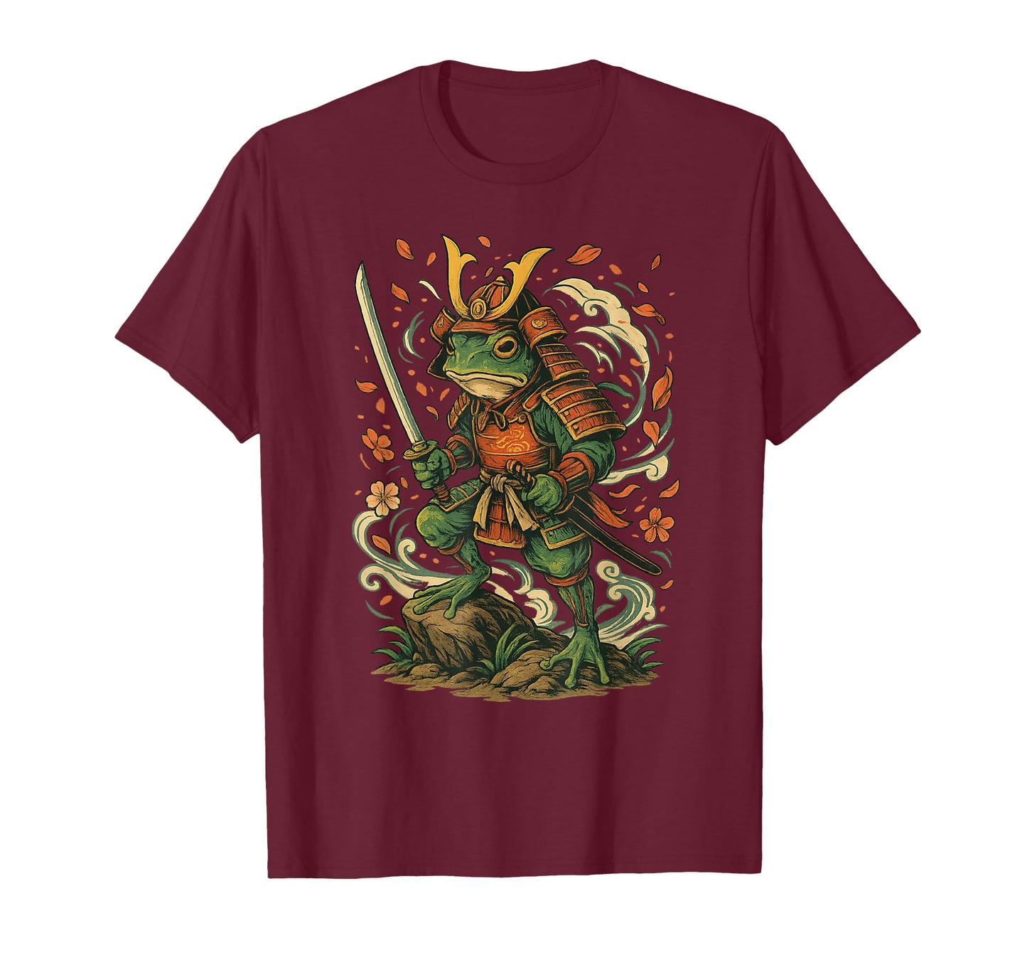 Samurai Frog Warrior Japanese for Boys Kids Men Women T-Shirt