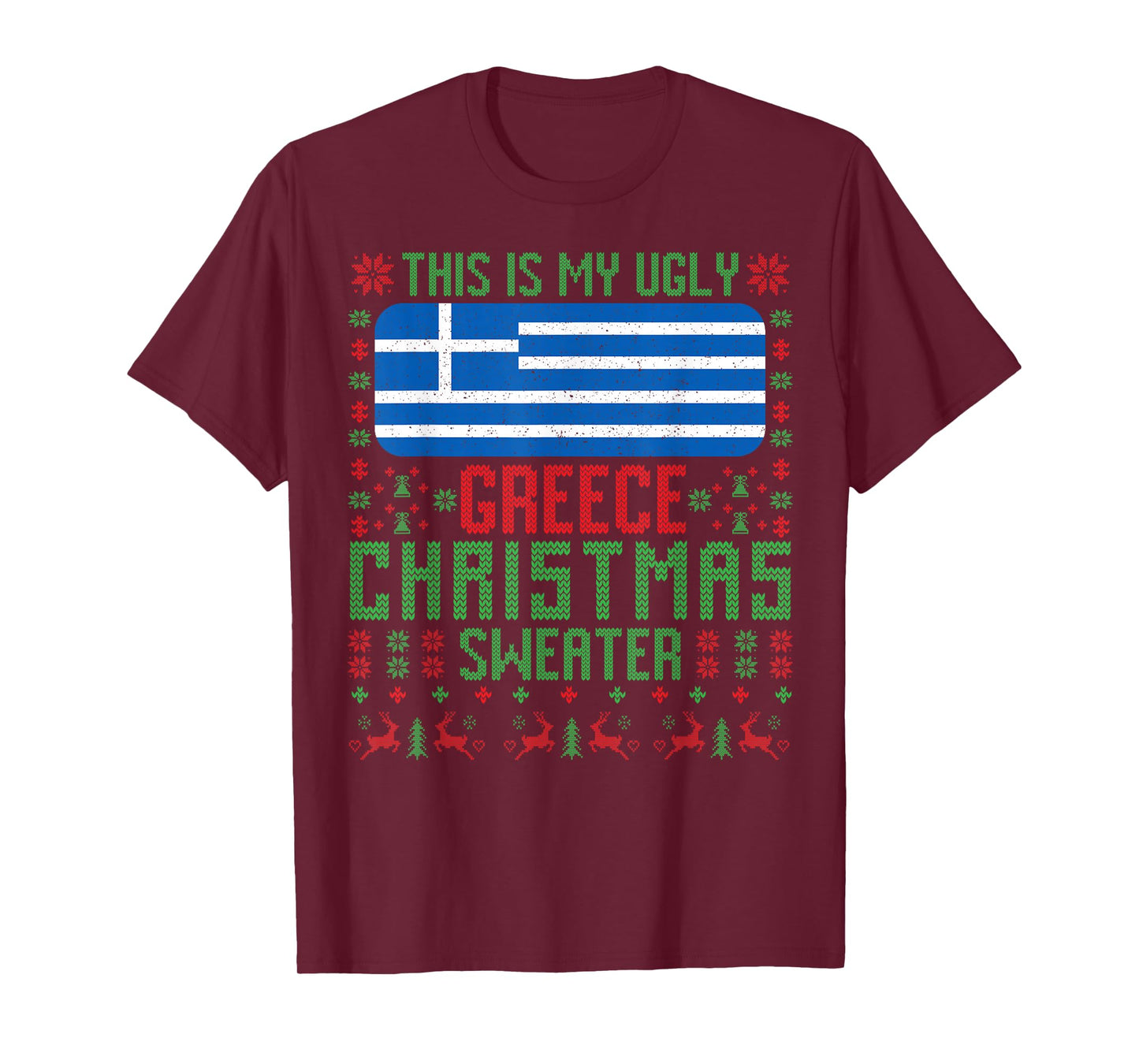 Greek Ugly Christmas Sweater Greek Flag for Greece T-Shirt