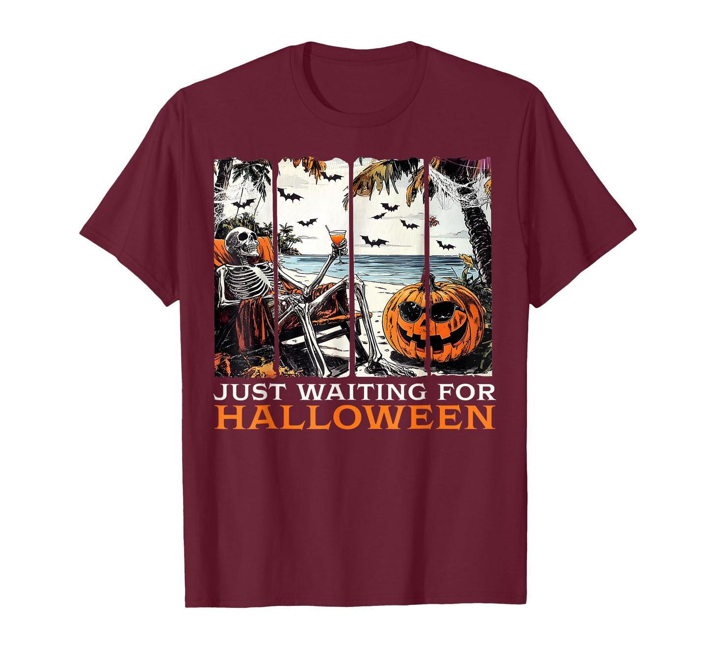 Spooky Summer Skeleton Just Waiting For Halloween T-Shirt