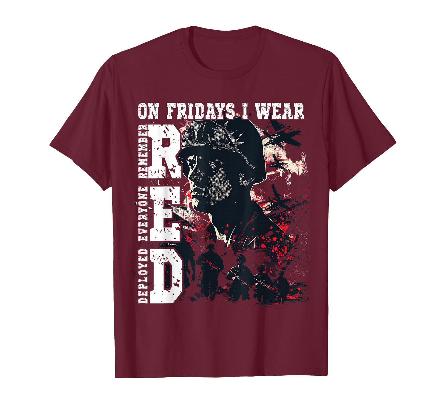On Fridays I Wear Red USA Support American Troops T-Shirt