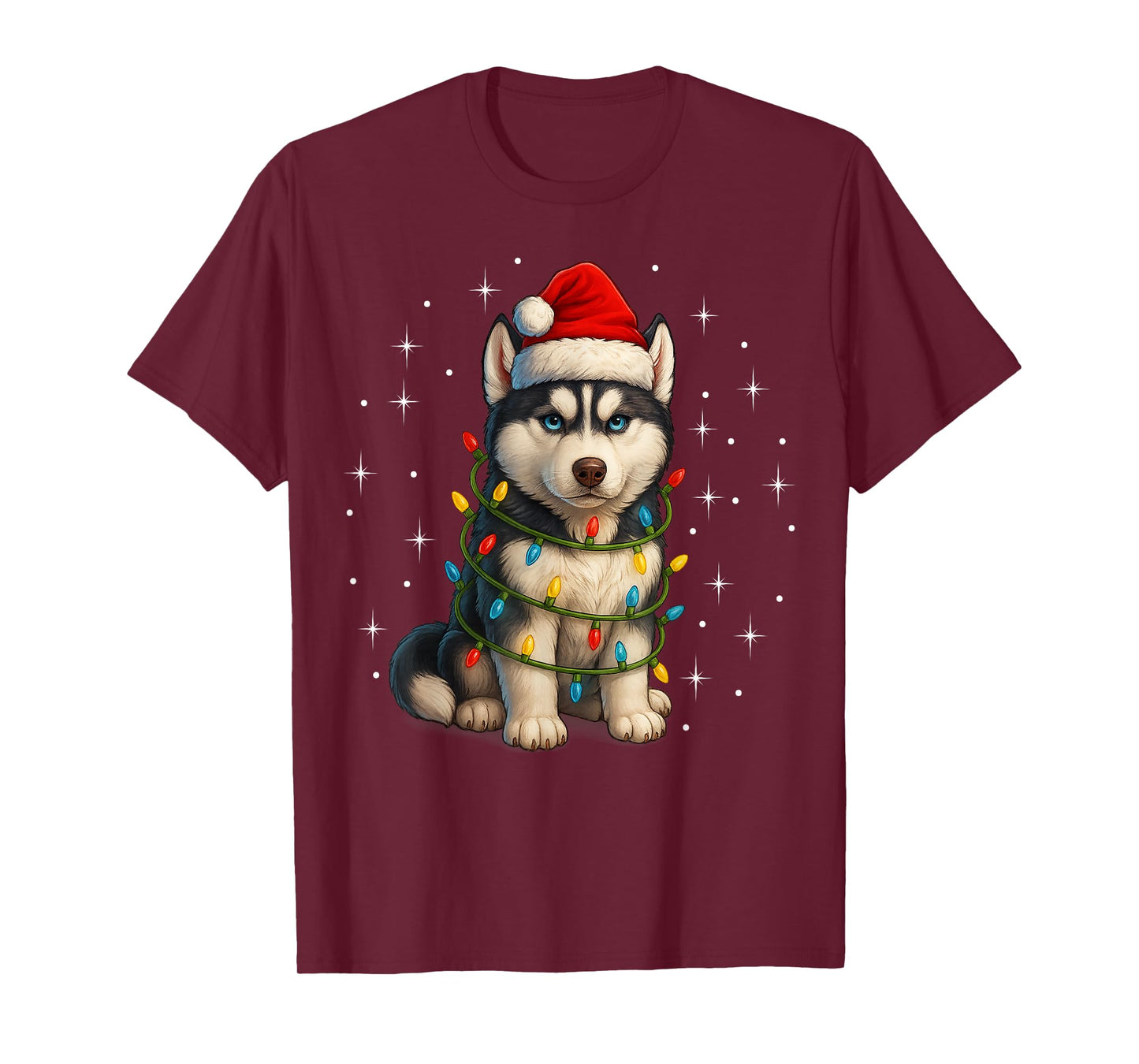 Funny Husky Dog Christmas PJ Pajama Men Women PJS for Family T-Shirt