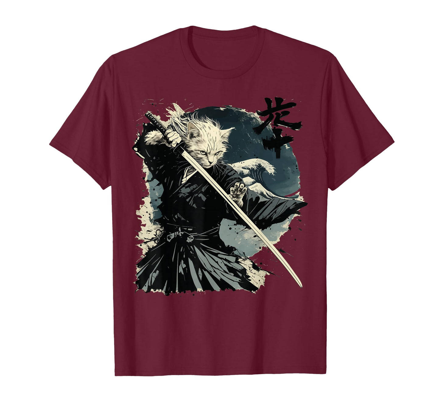 Japanese Cat Katana Japan Samurai T-Shirt