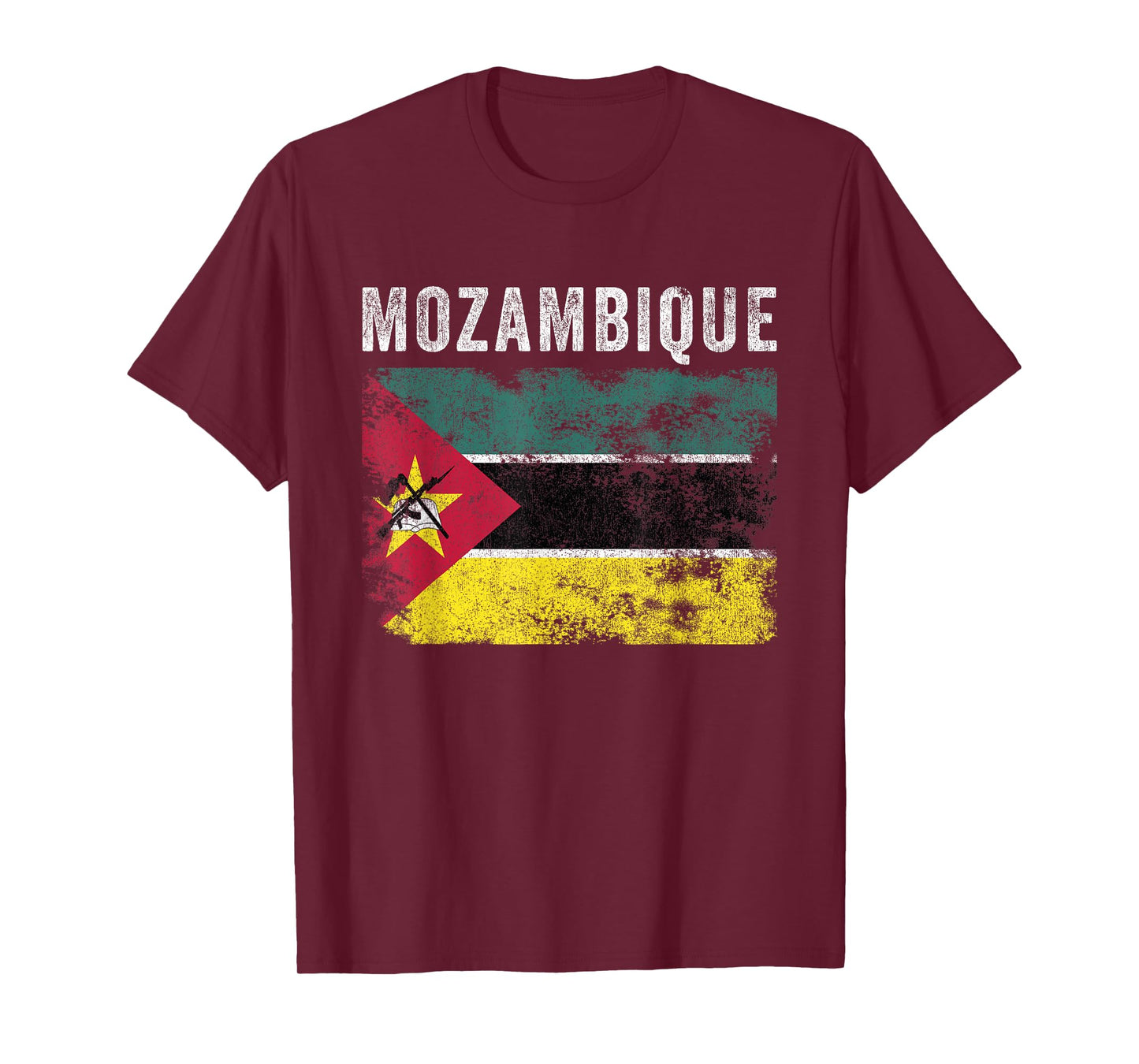 Mozambique Flag Distressed - Men Women - Mozambican Flag T-Shirt