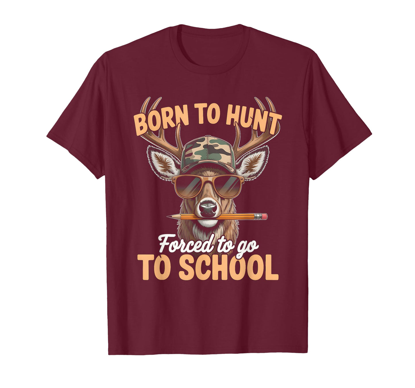 Forced to Go to School Deer Hunting Boy Camo T-Shirt