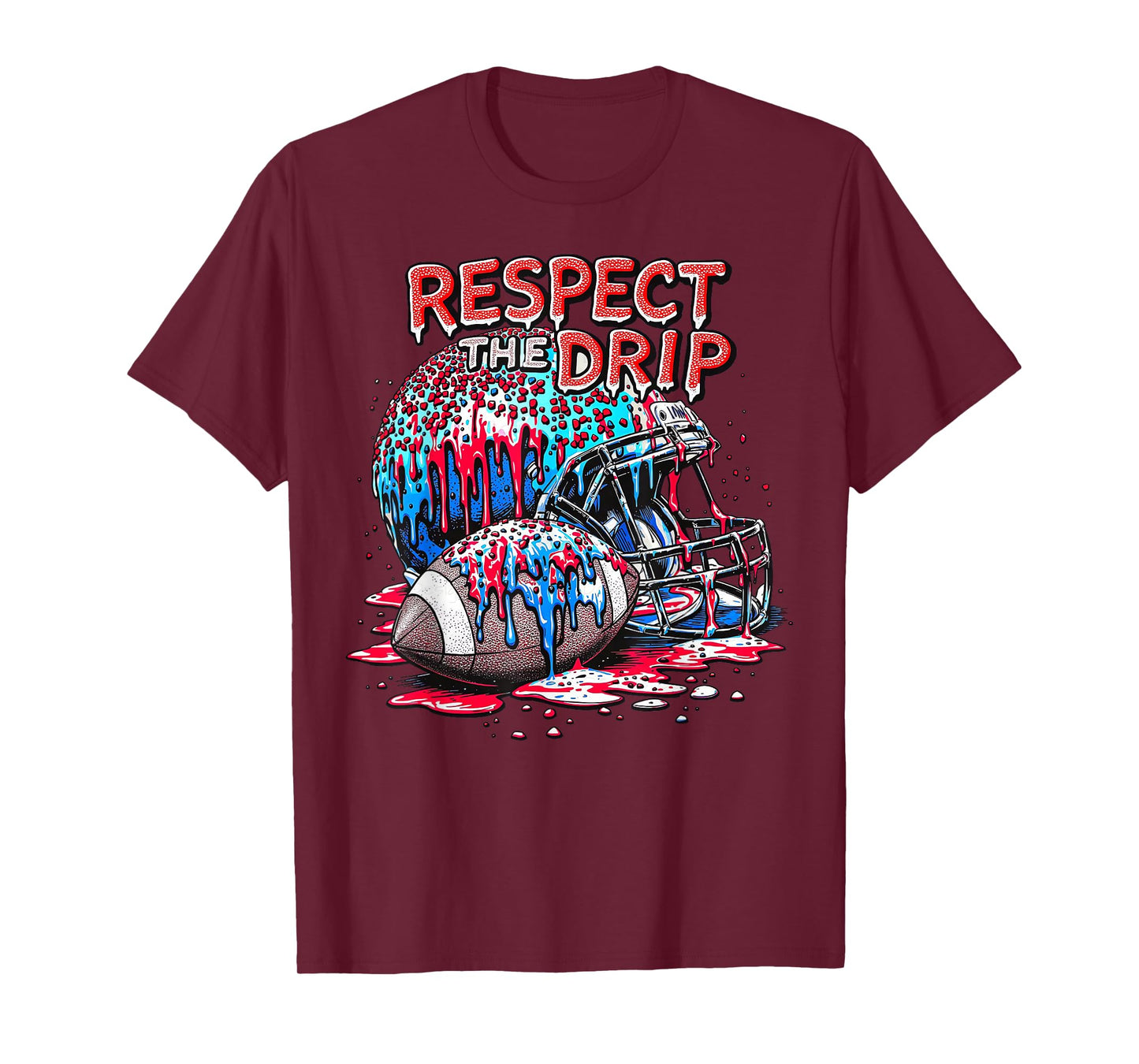 Football Drip for Boys Ice Cream Respect The Drip Football T-Shirt