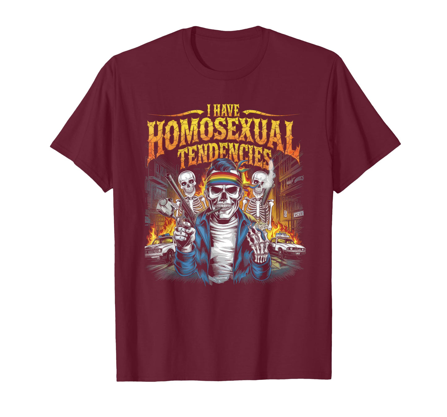 I Have Homosexual Tendencies Tshirt Men Funny Skeleton Meme T-Shirt