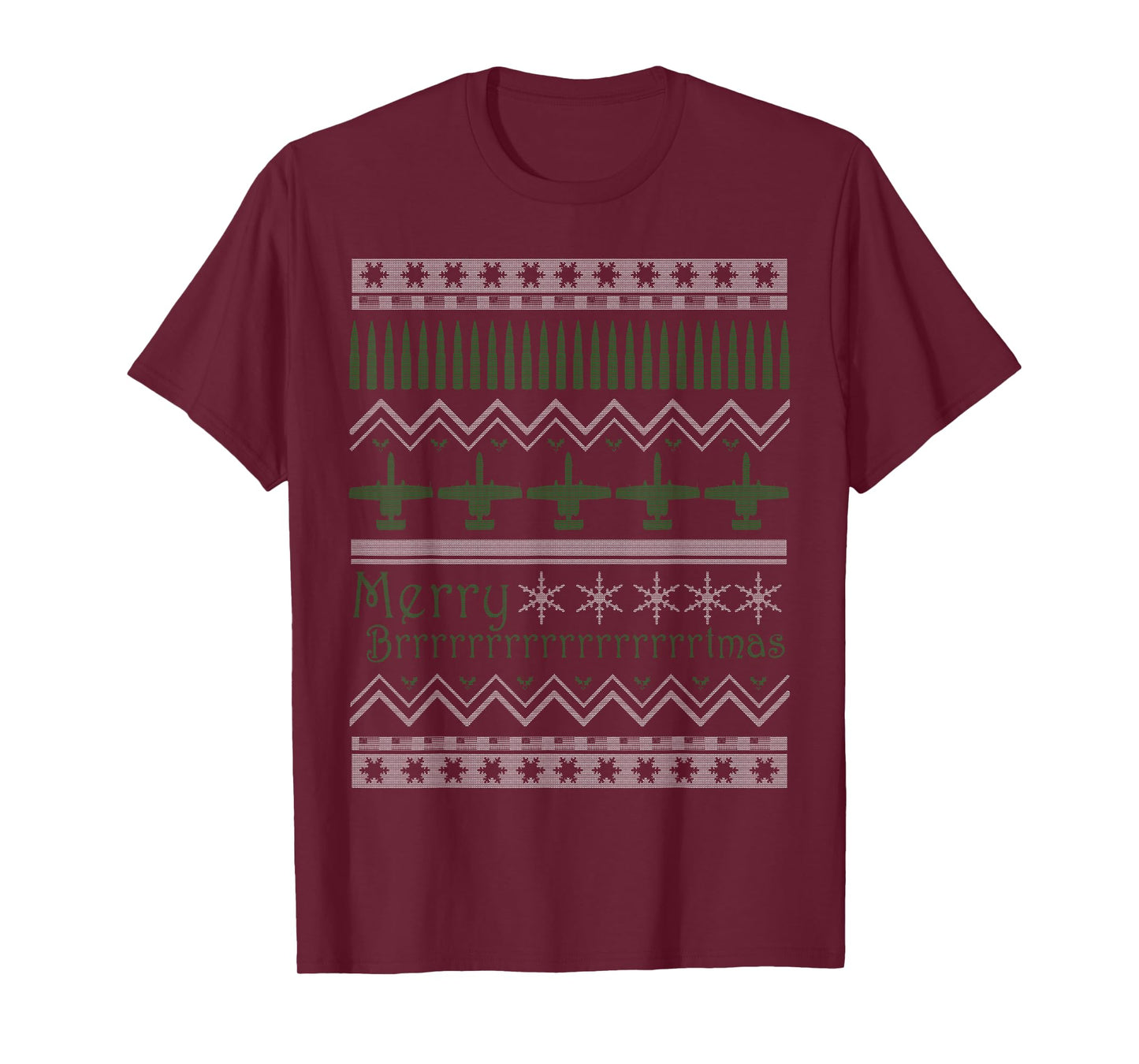 Merry Brrrrtmas A-10 Warthog Ugly Christmas Sweater T-Shirt