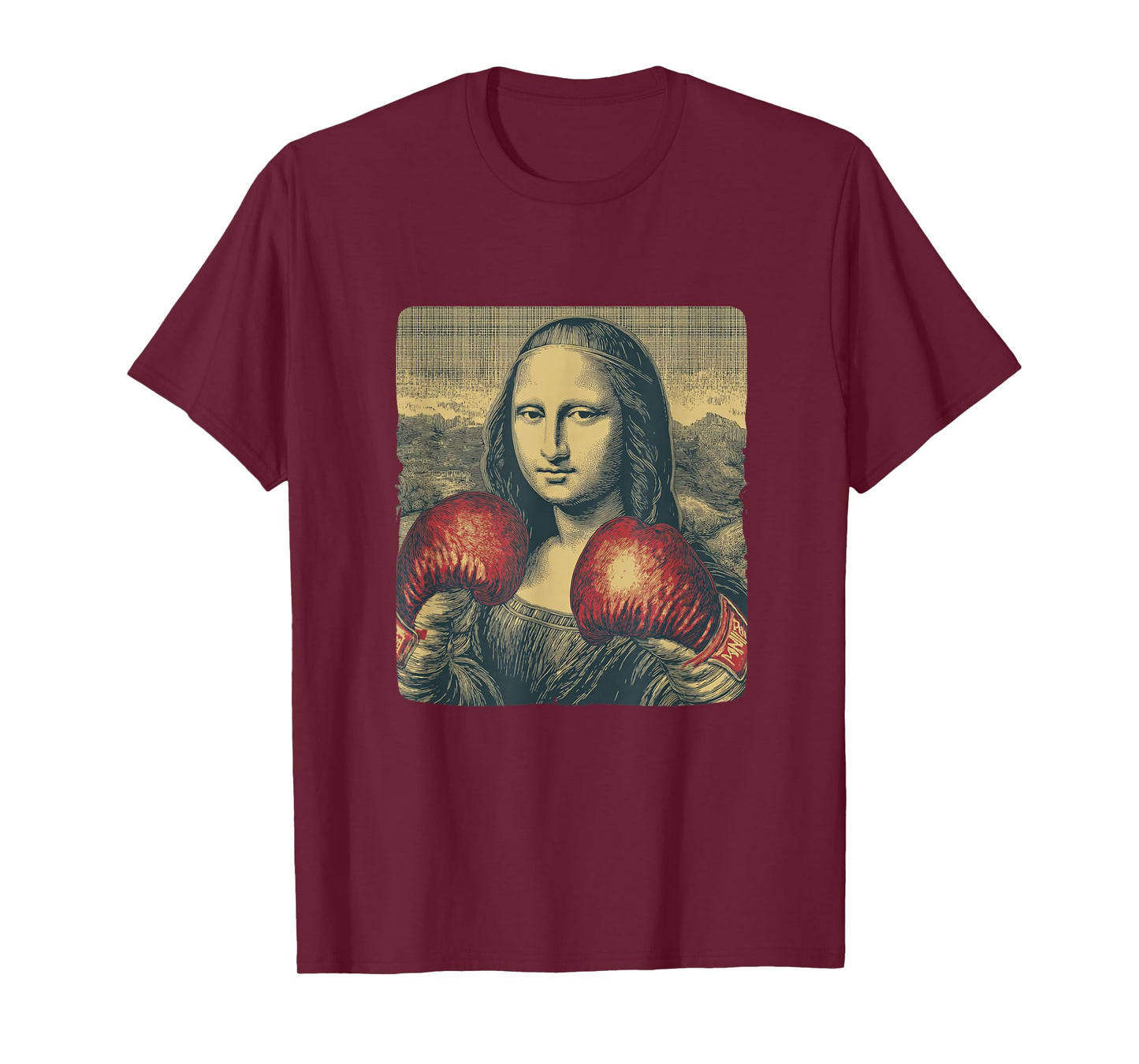 Funny Boxing Sport Mona Lisa Costume for Boys and Girls T-Shirt