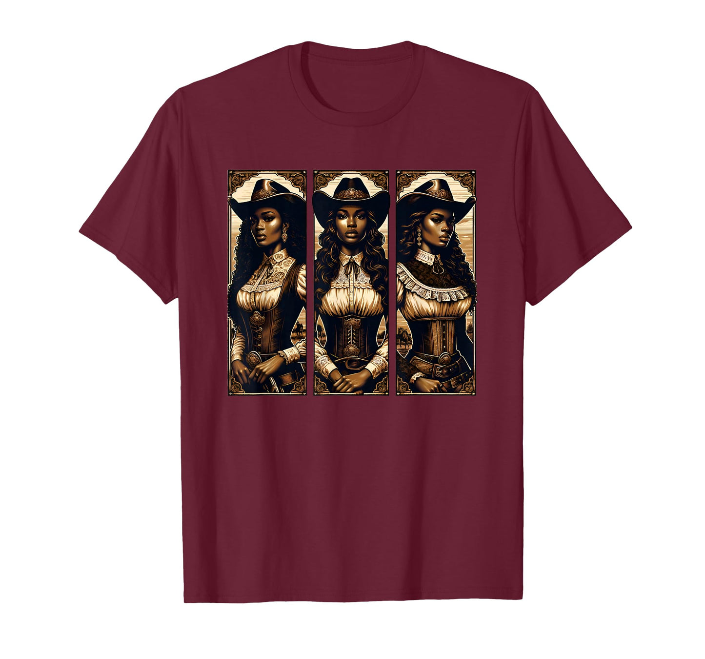 Black Cowgirl Western Rodeo Melanin Black History Texas T-Shirt
