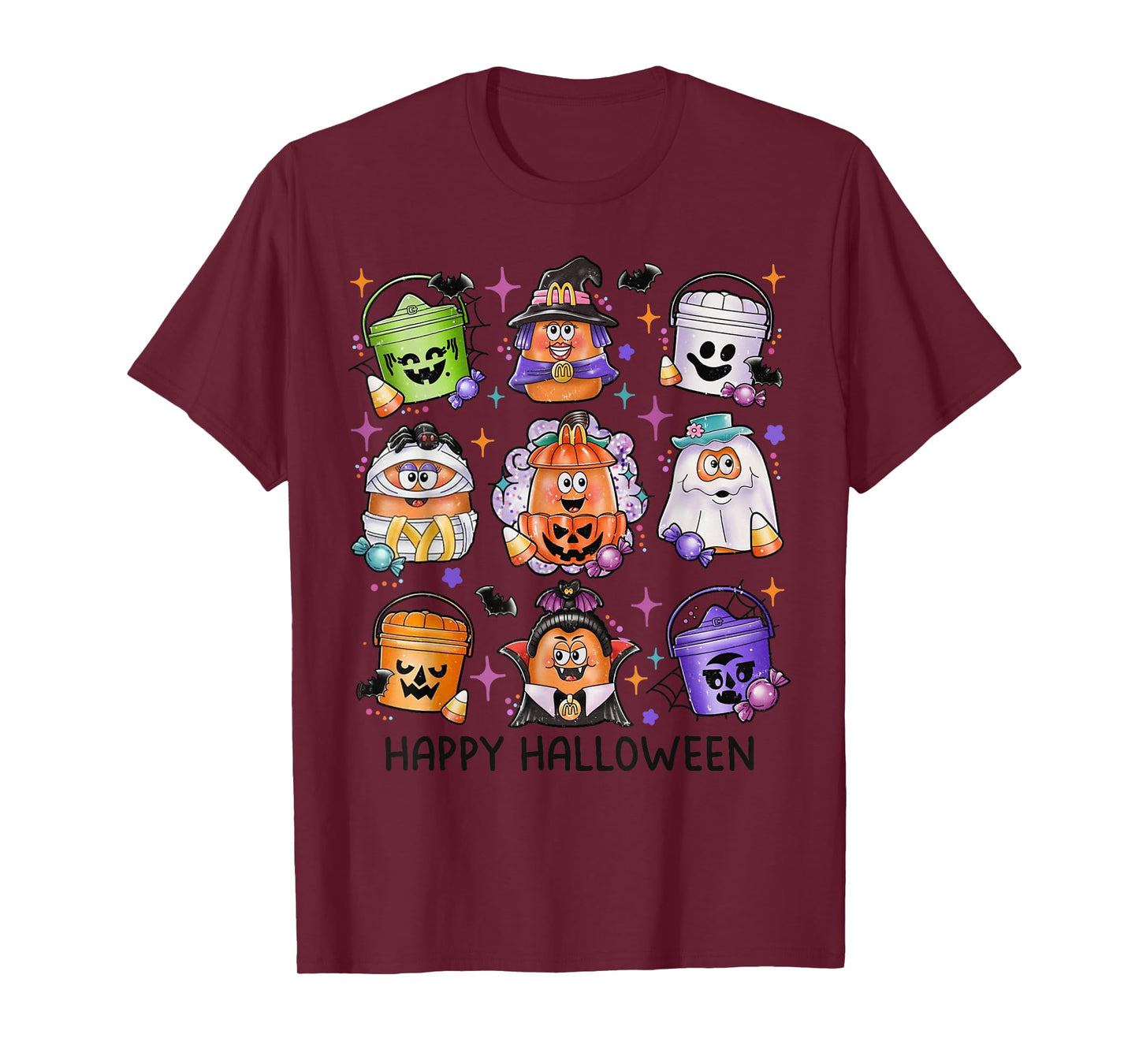 Chicken Nuggets Pumpkin Halloween 90's Vintage T-Shirt