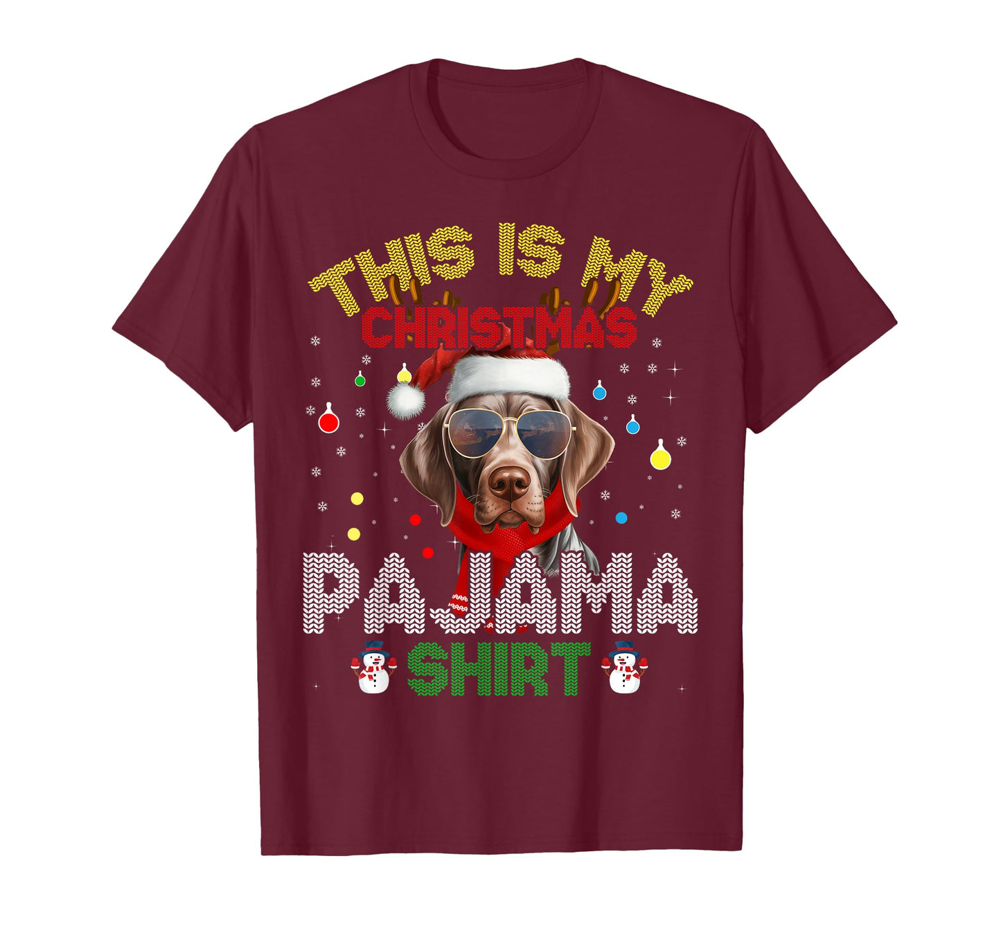 German Shorthaired Pointer Christmas Pajama Xmas Matching T-Shirt