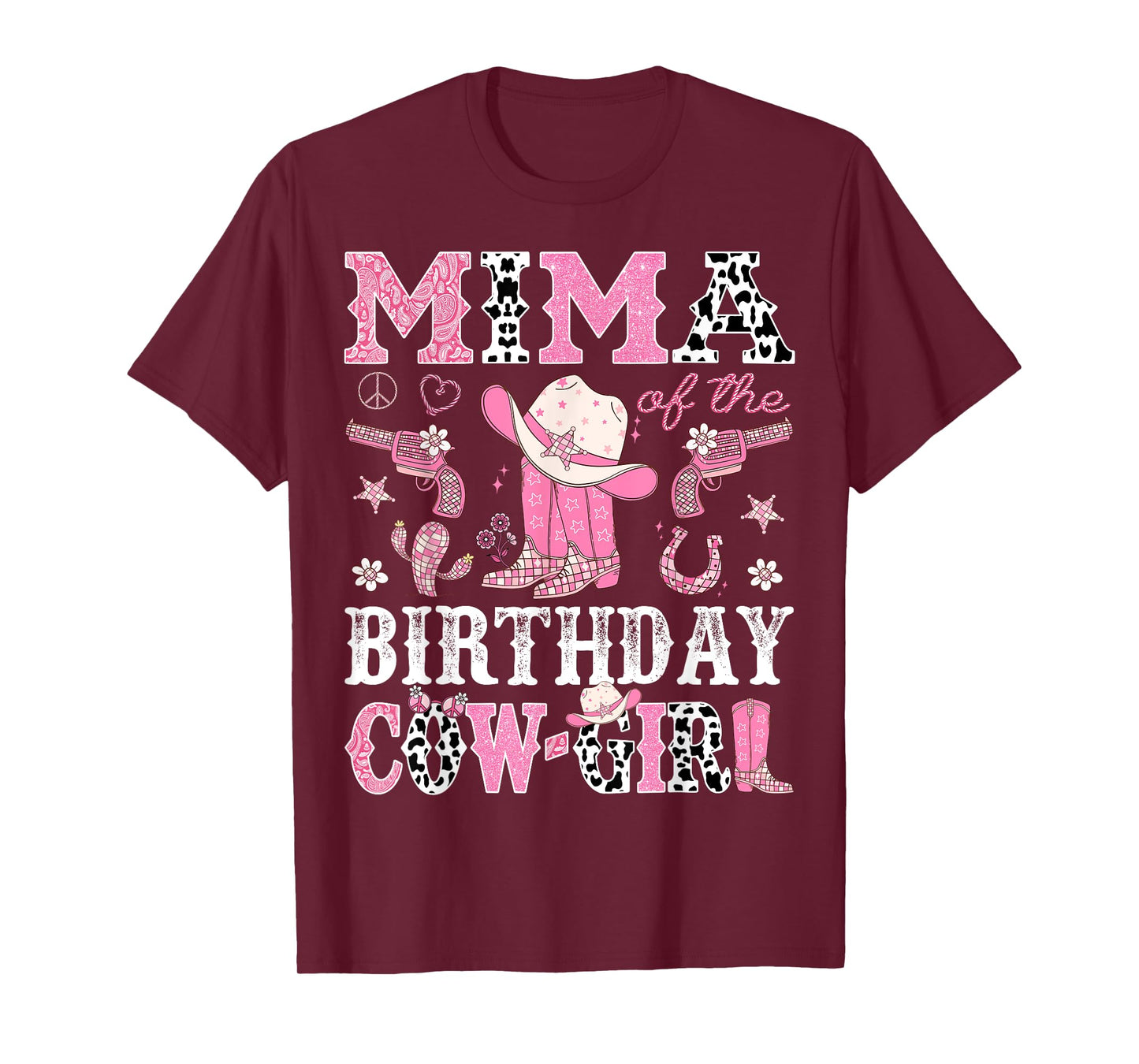 Mima Of The Birthday CowGirl Pink Disco Rodeo Western T-Shirt