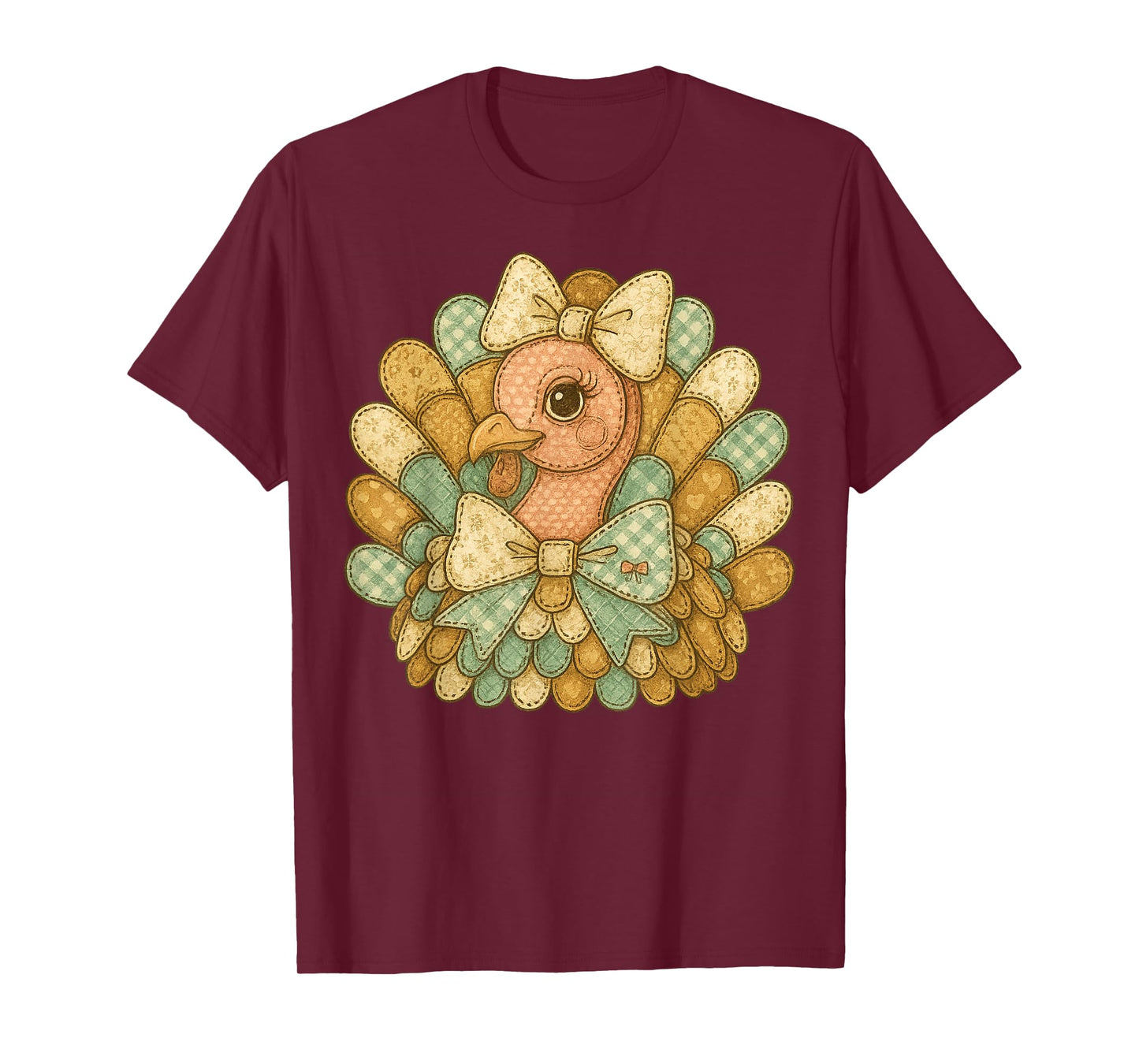 Funny Turkey Thanksgiving Coquette Boho Floral Fall Vibes T-Shirt
