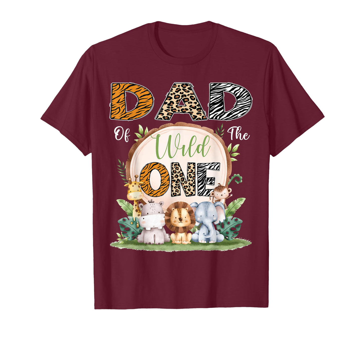 Dad Of The Wild One First Birthday Safari Woodland T-Shirt