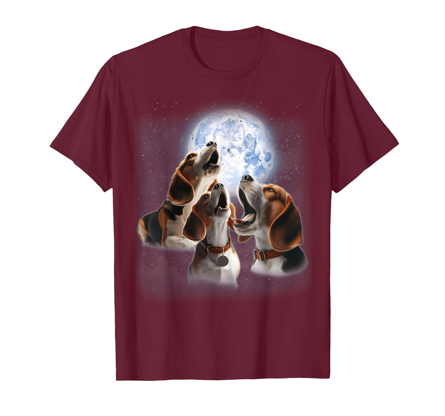 3 Beagles Howling At The Moon Funny Pet Beagle Dog Lover Kid T-Shirt