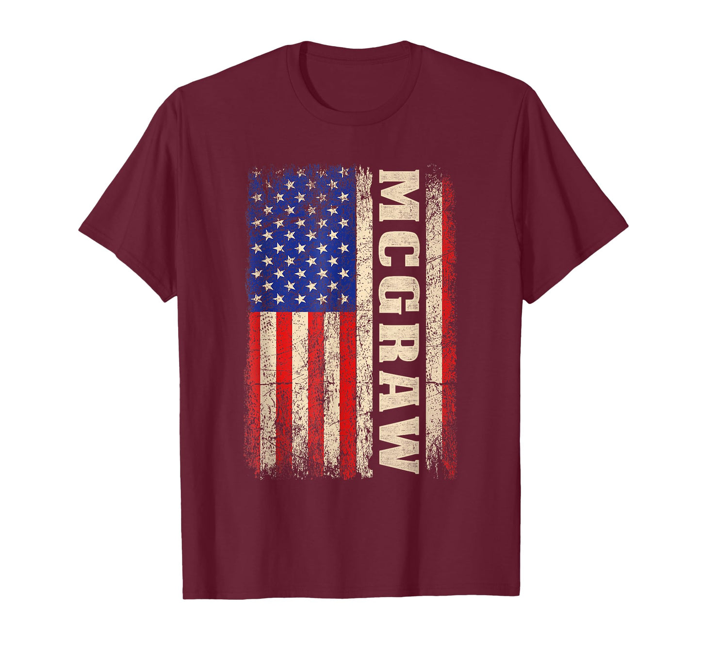 McGraw Last Name Shirt McGraw Name American Flag T-Shirt