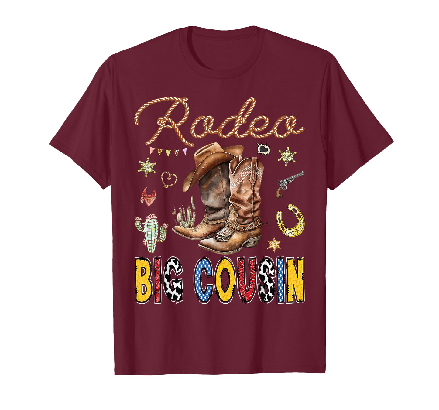 Rodeo Big Cousin Western Cowboy Birthday Matching Family T-Shirt