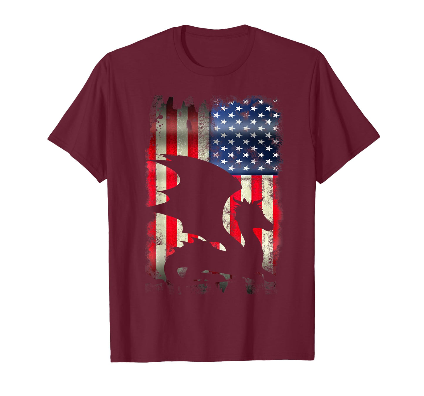 Dragon USA American Flag 4th of July Patriotic Merica T-Shirt