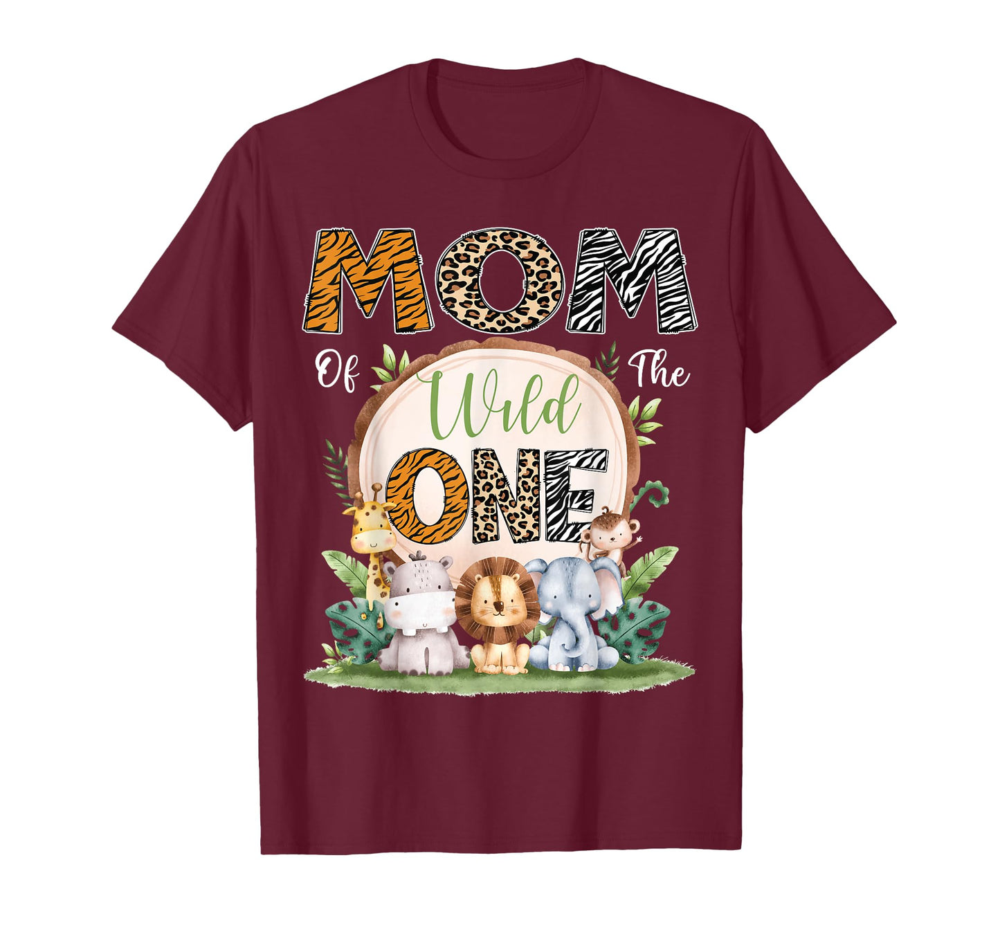 Mom Of The Wild One First Birthday Safari Woodland T-Shirt