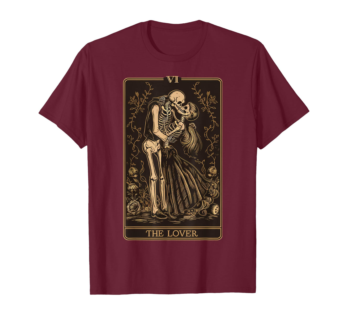 The Lovers Vintage Tarot Card - Gothic Halloween Tee T-Shirt