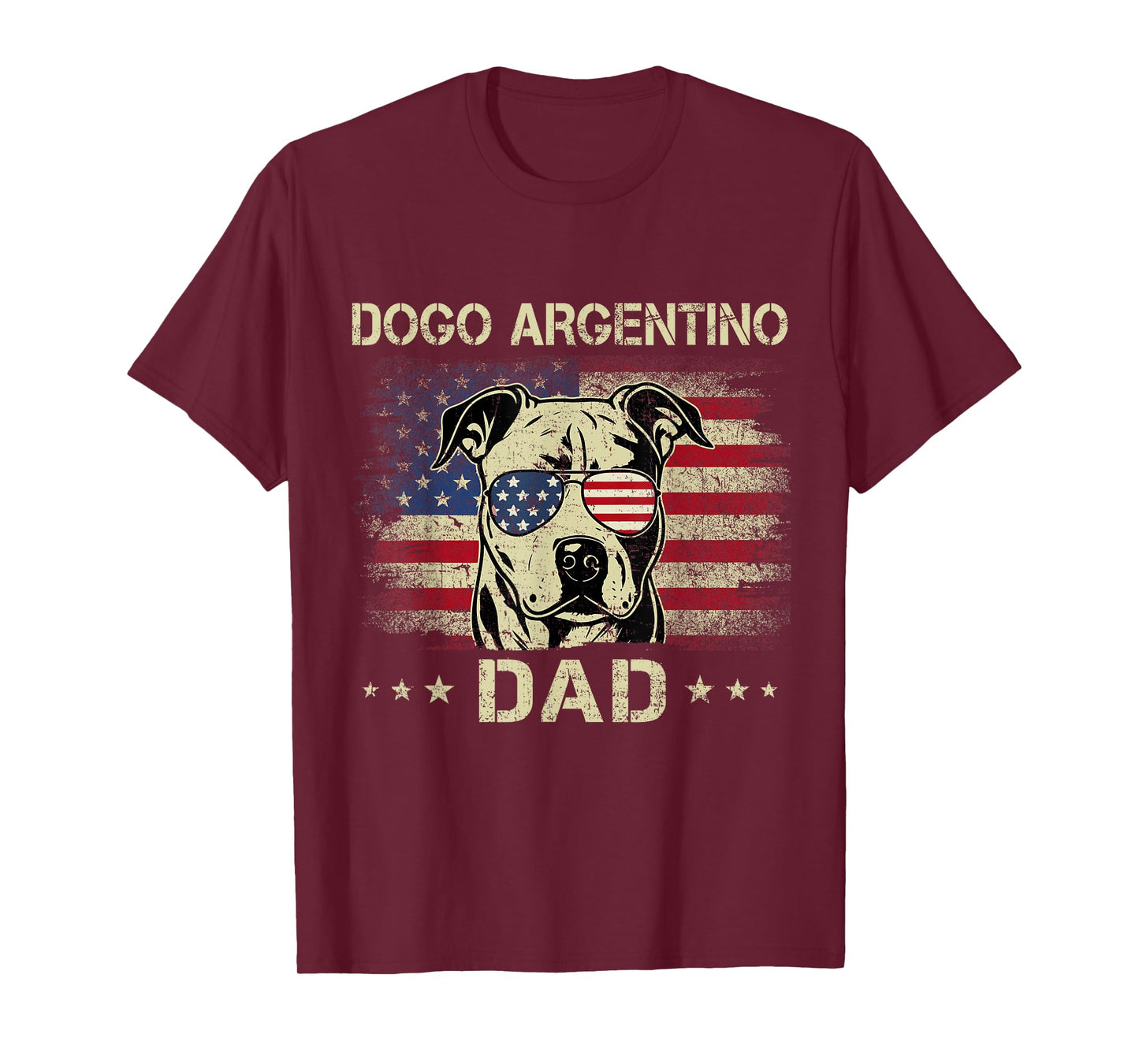 Dogo Argentino Dad Dog Vintage American Flag 4th Of July T-Shirt for Men Women Kids