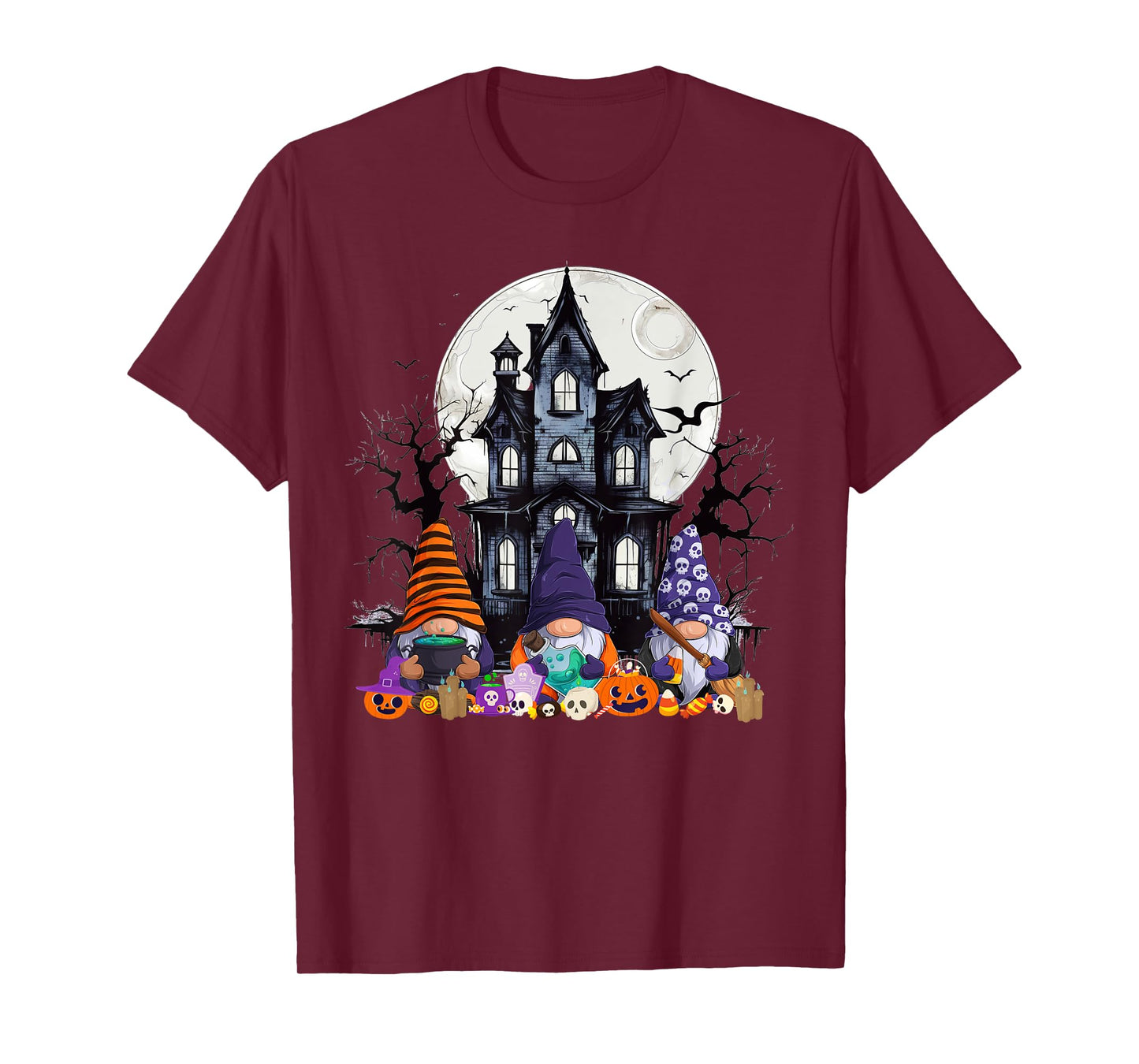 Gnome Witch Halloween Pumpkin Autumn Fall Holiday 2024 T-Shirt