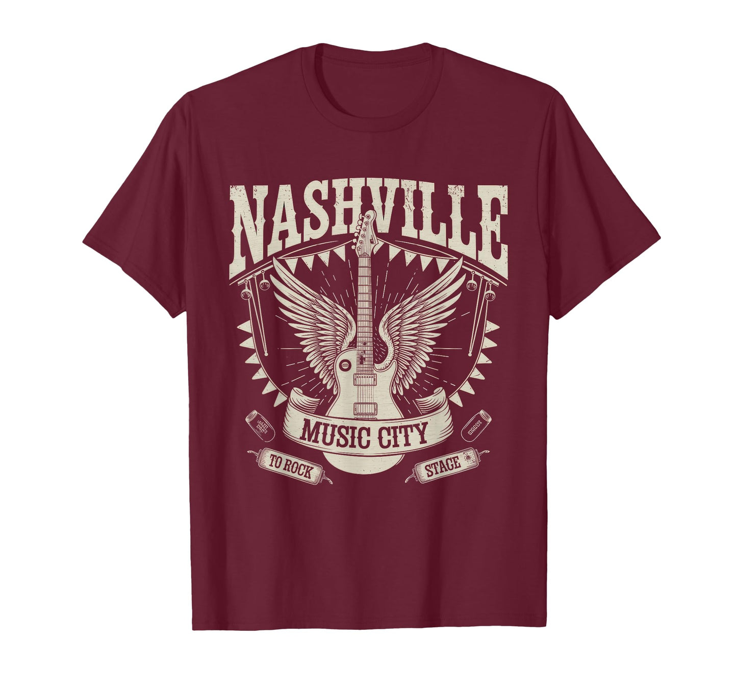 Nashville Music City Tshirt Women Men Tennessee Rock Country T-Shirt