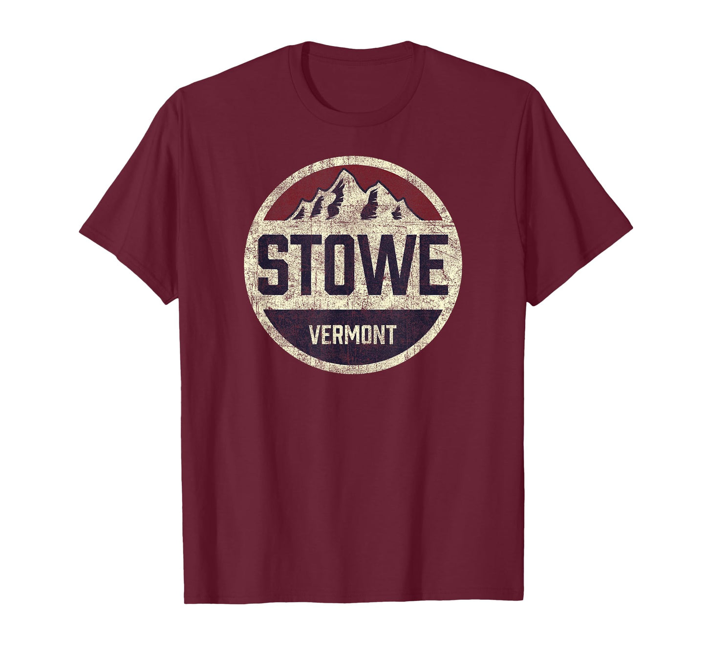Vintage Retro Stowe Vermont Mountain Circle Ski T-Shirt