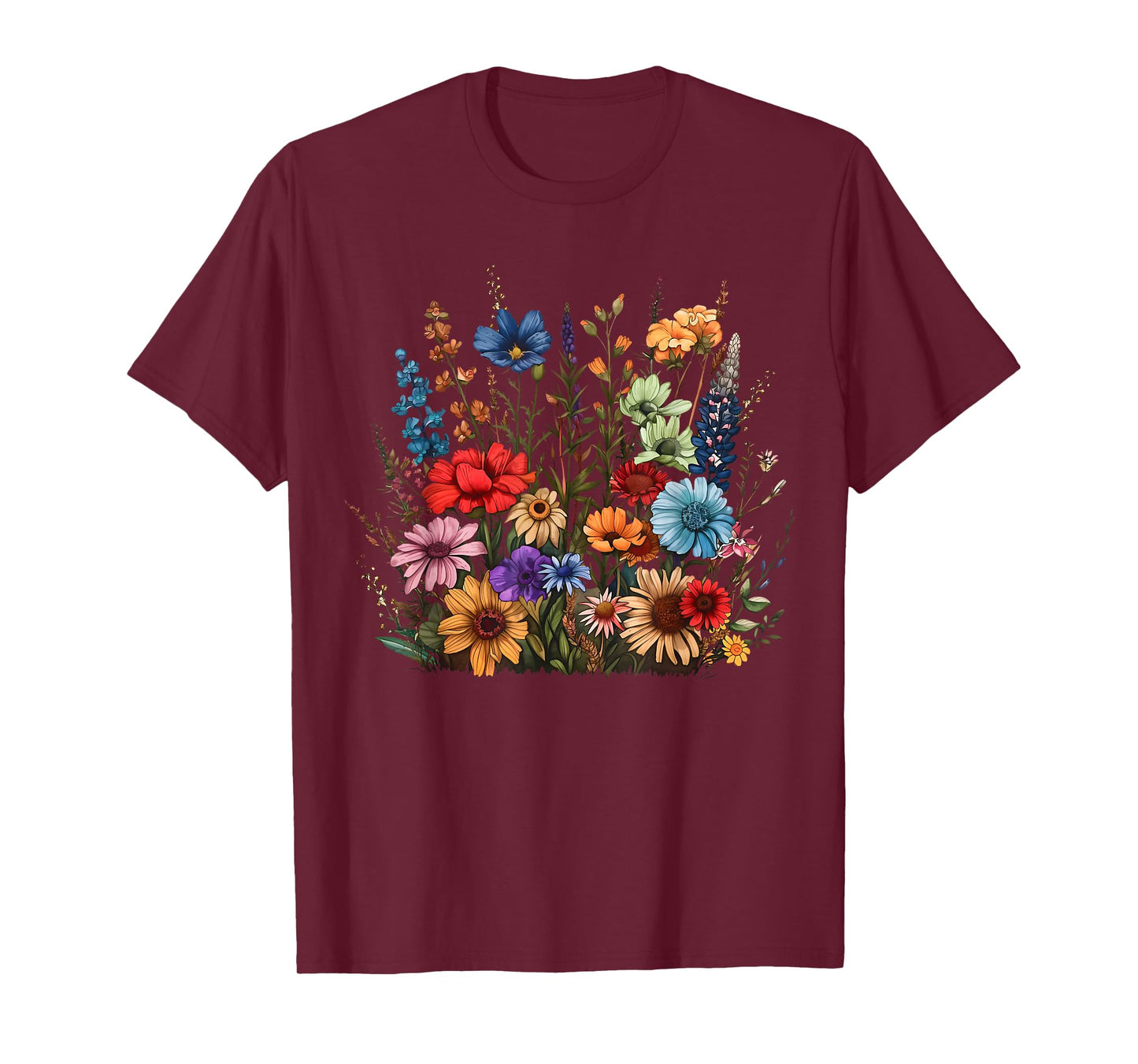 Vintage Wildflower Summer Botanical Gardening Plant Lover T-Shirt