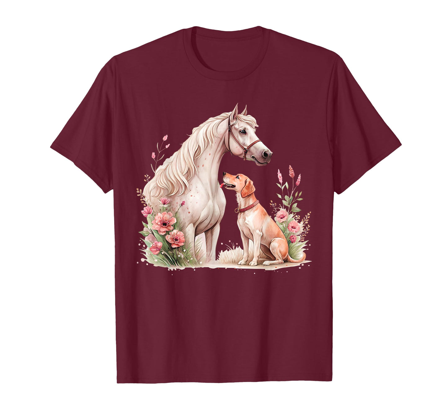 Horse And Dog Silhouette Love Harmony T-Shirt