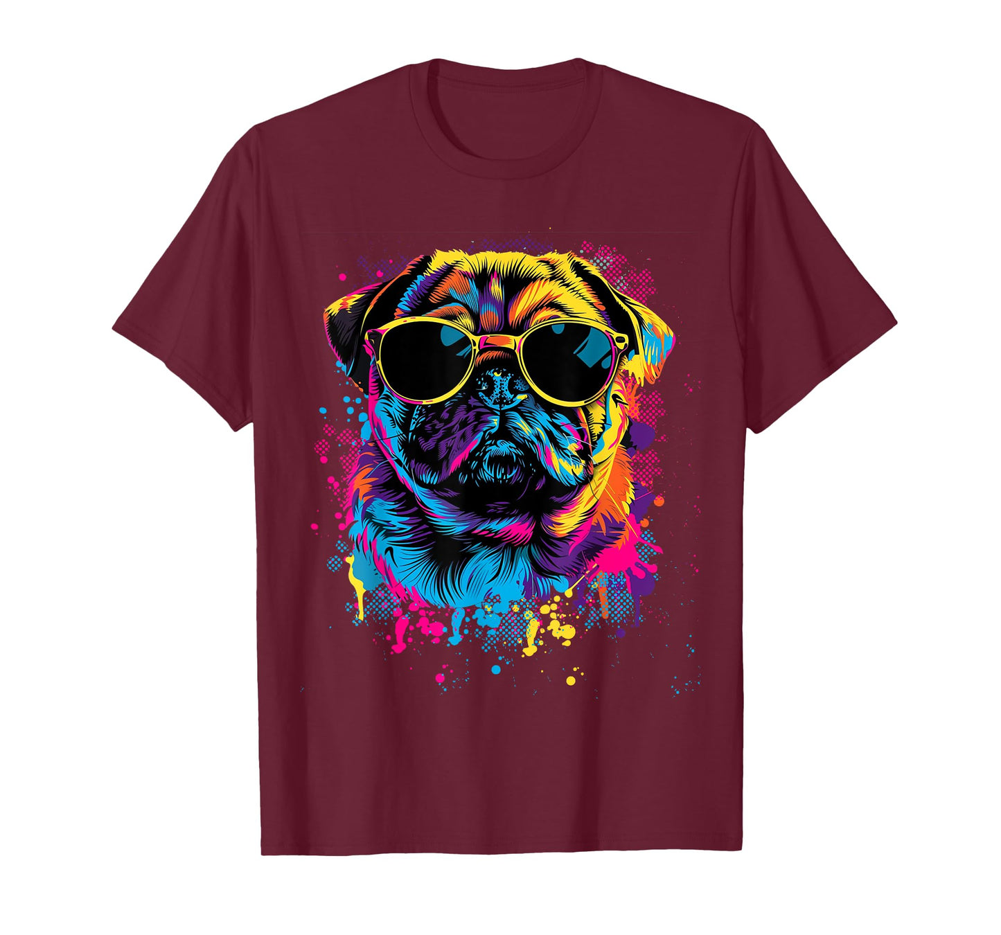 Pug Dog Lovers Design Colorful Pop Art Pug T-Shirt