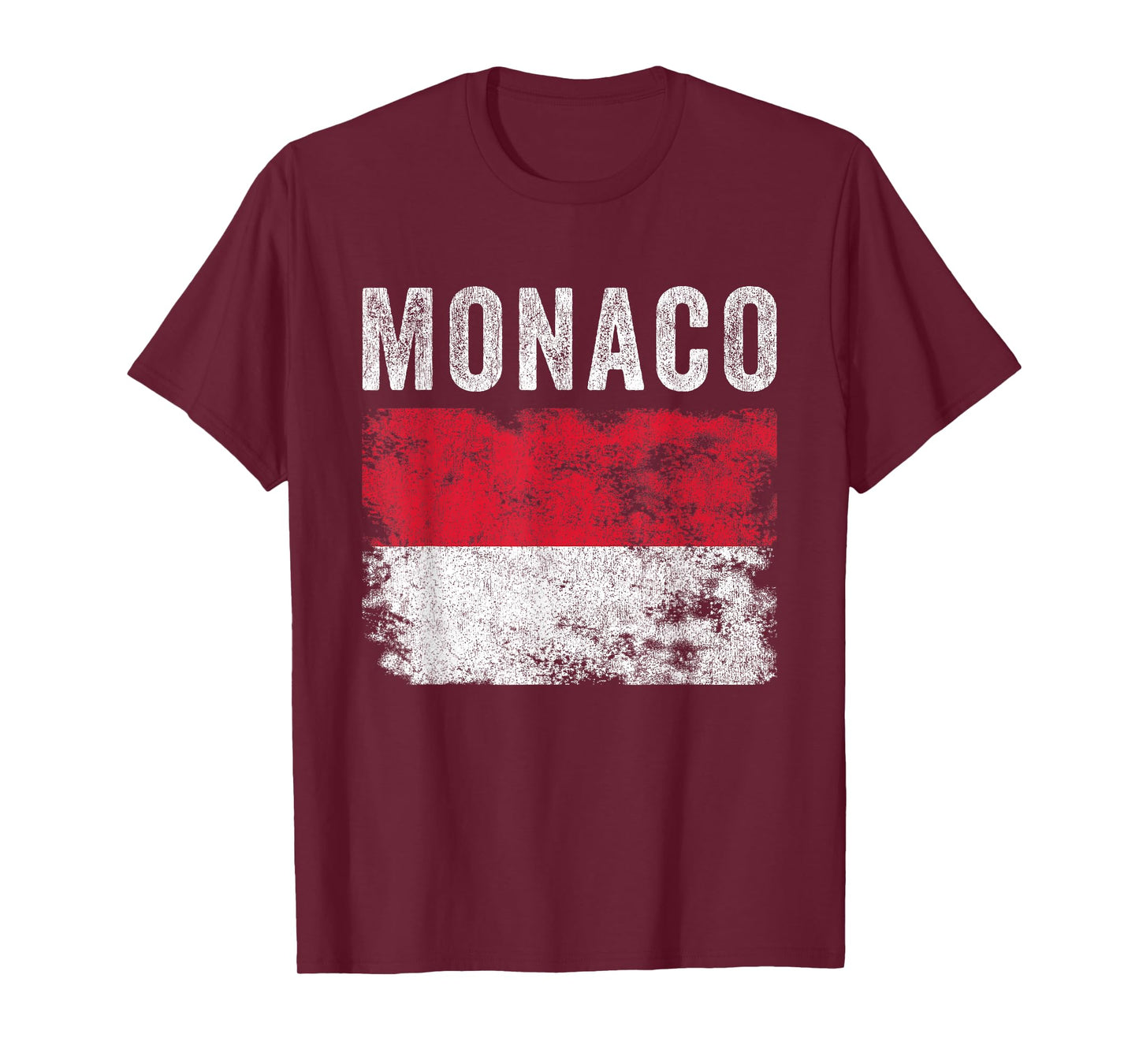 Monaco Flag Distressed - Men Women Kids - Monacan Flag T-Shirt